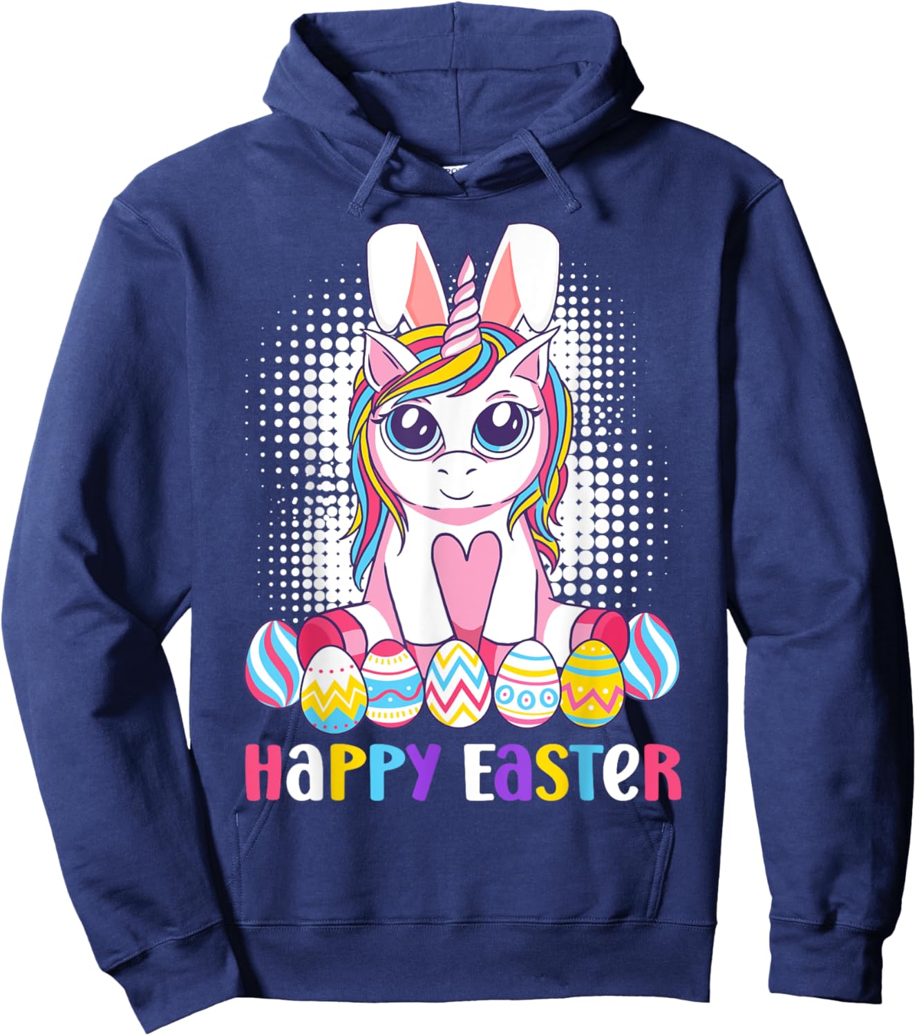 Easter Unicorn Shirt Bunny Boys Girls Kids Happy Easter Hoodie - Hoodie | Navy