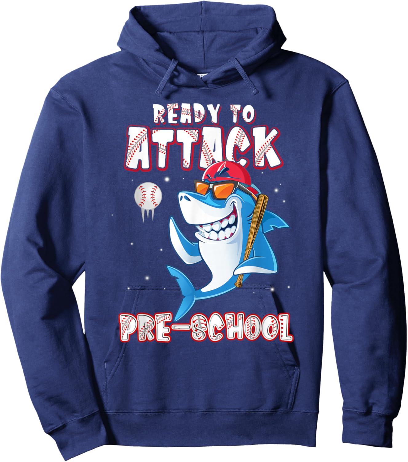 Ready To Attack Pre-School Shark Back to School Hoodie - Hoodie | Navy