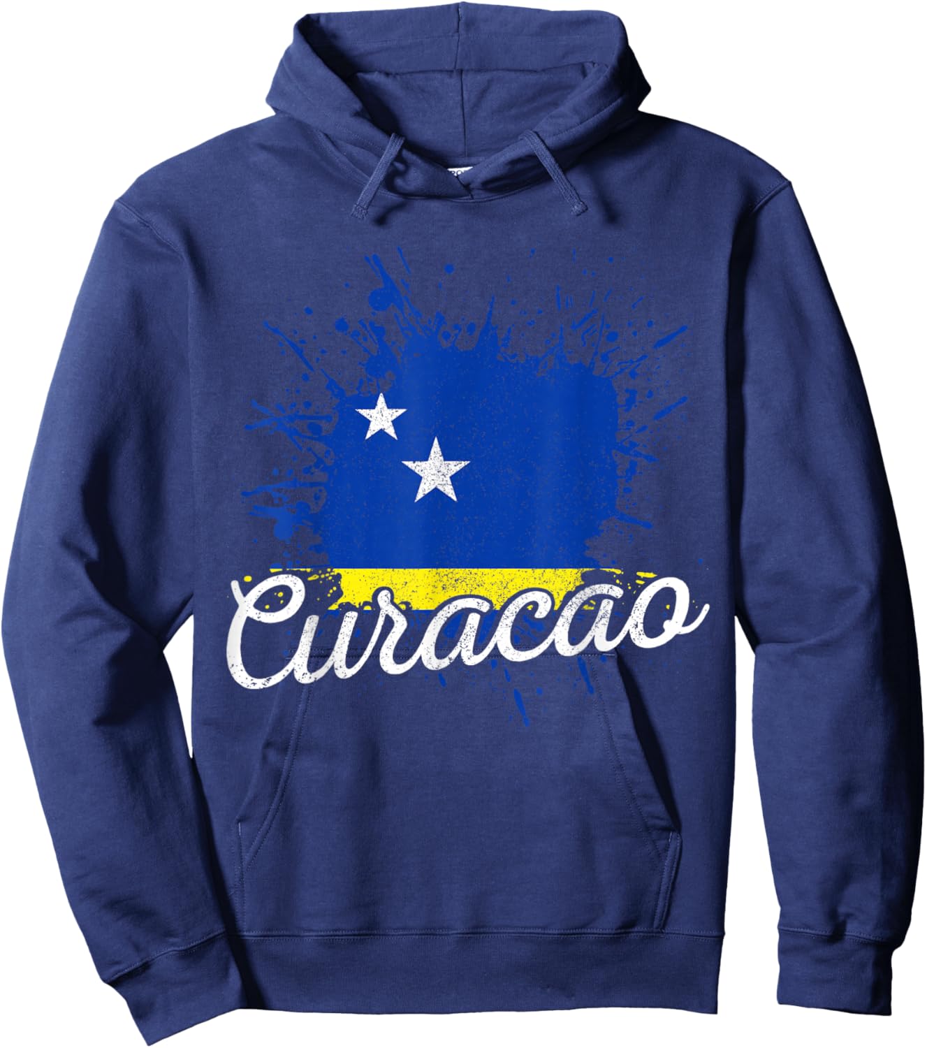 Curacao Flag Vintage Caribbean Souvenir Hoodie - Hoodie | Navy