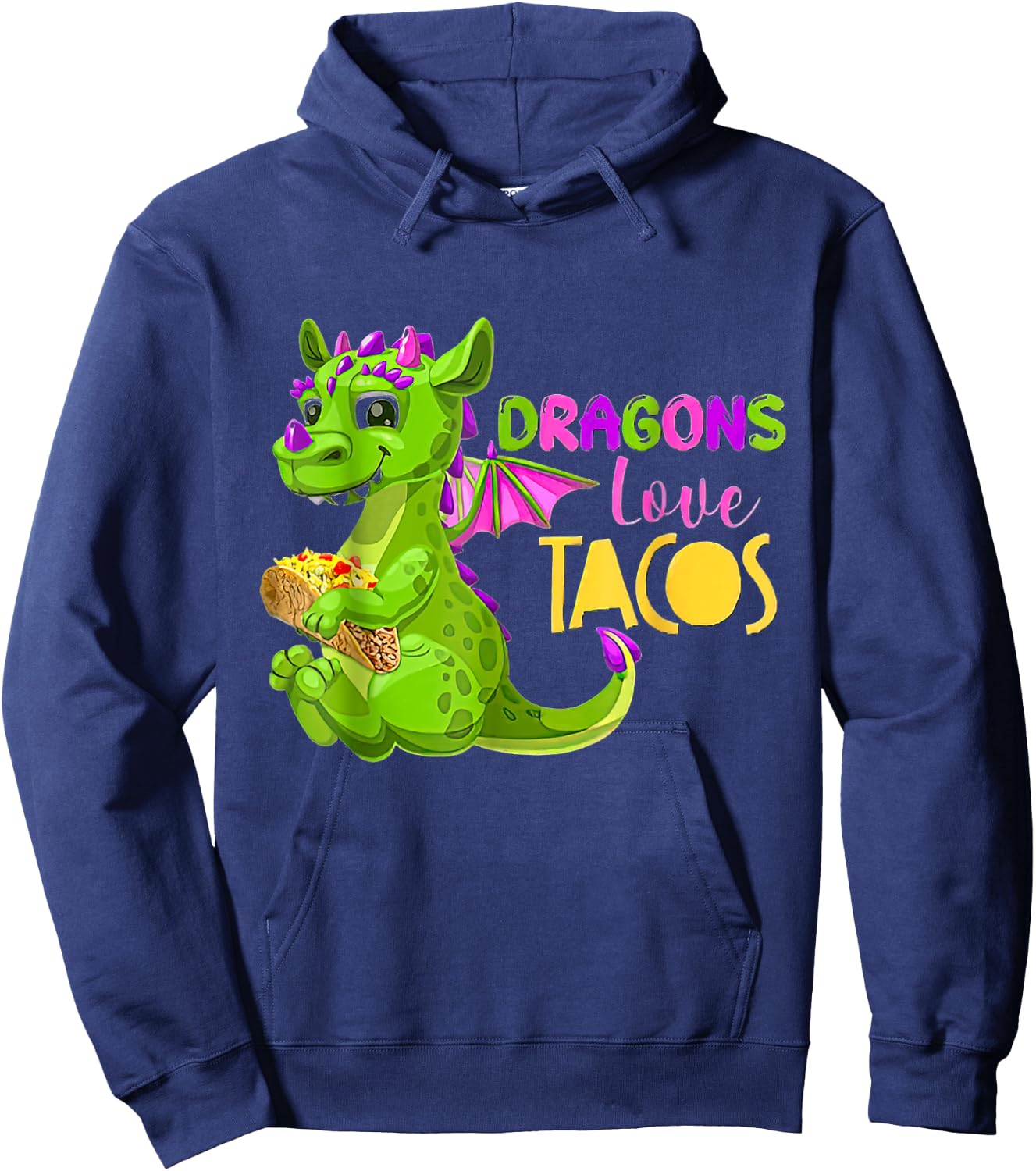 Dragons Love Tacos Adult Kids Dragon Lovers Gifts Hoodie - Hoodie | Navy