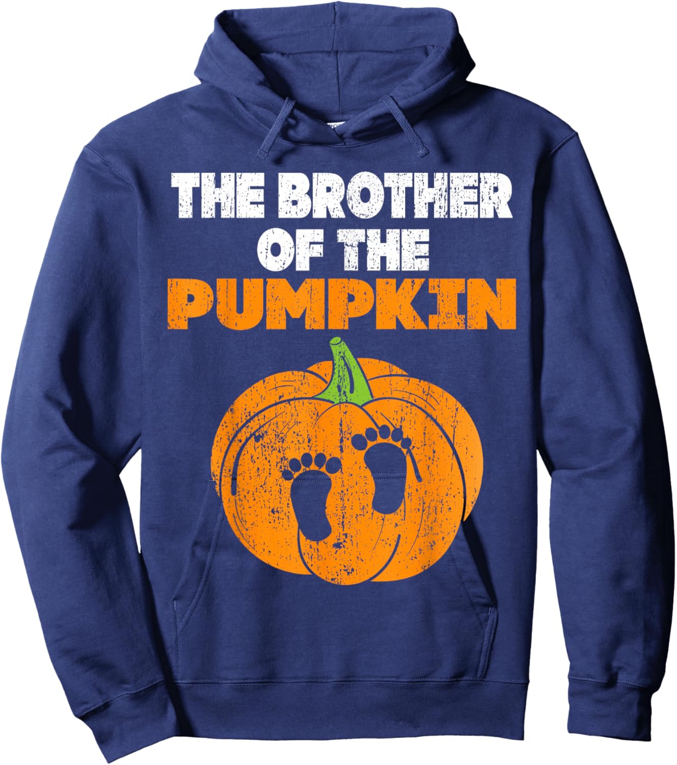 Halloween Pregnancy Costume Expecting Pumpkin Brother Hoodie - Hoodie | Navy