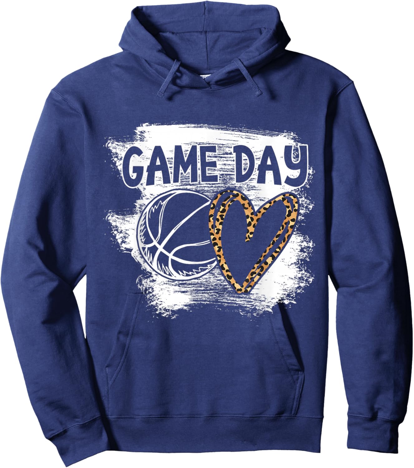 Basketball Player Game Day Leopard Cheetah Basketball Fan Small Hoodie - Hoodie | Navy
