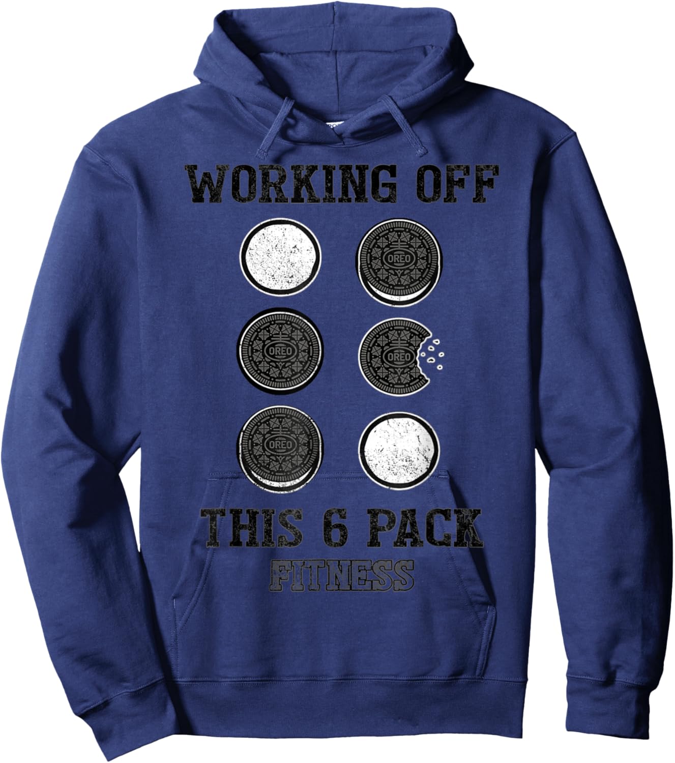 Working Off This 6 Pack Fitness Hoodie - Hoodie | Navy