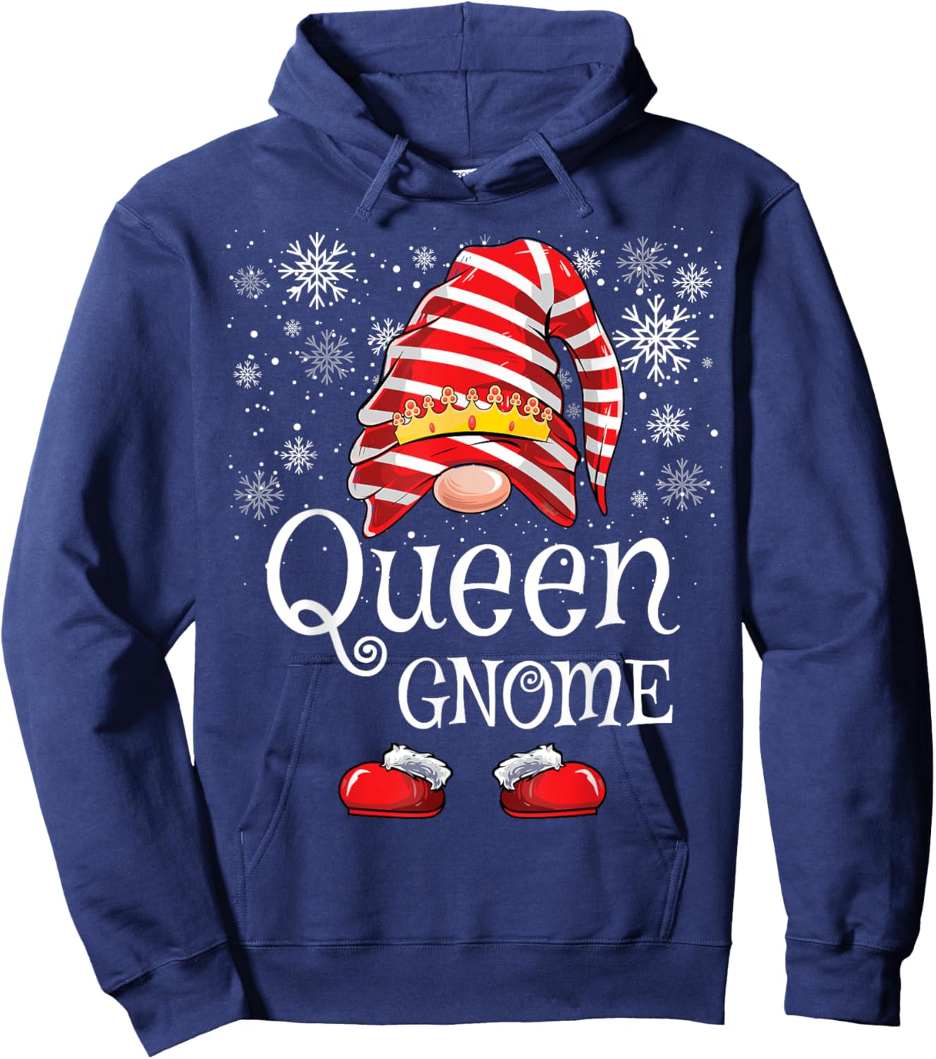 Queen Gnome Matching Family Gnomes Funny Christmas Hoodie - Hoodie | Navy