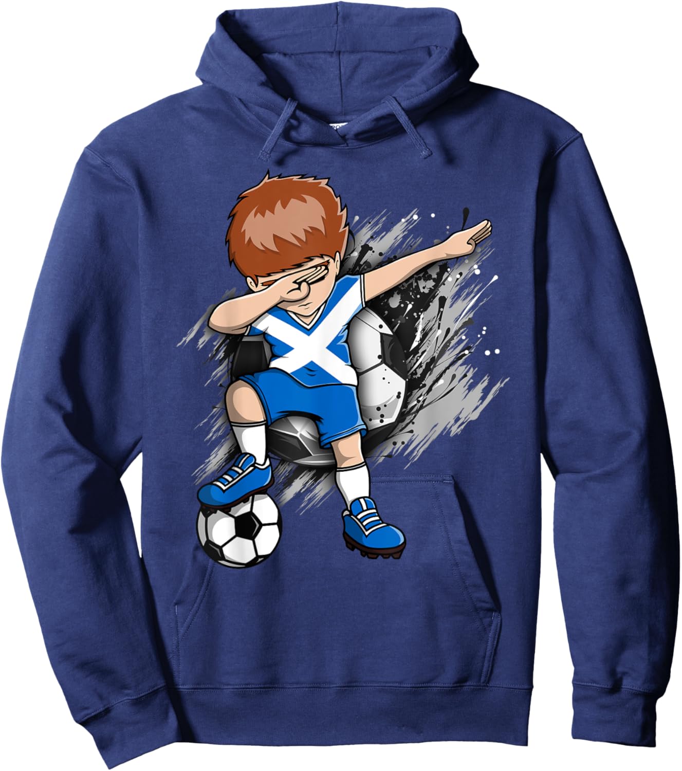 Dabbing Soccer Boy - Scotland Jersey Scottish Football Fans Hoodie - Hoodie | Navy