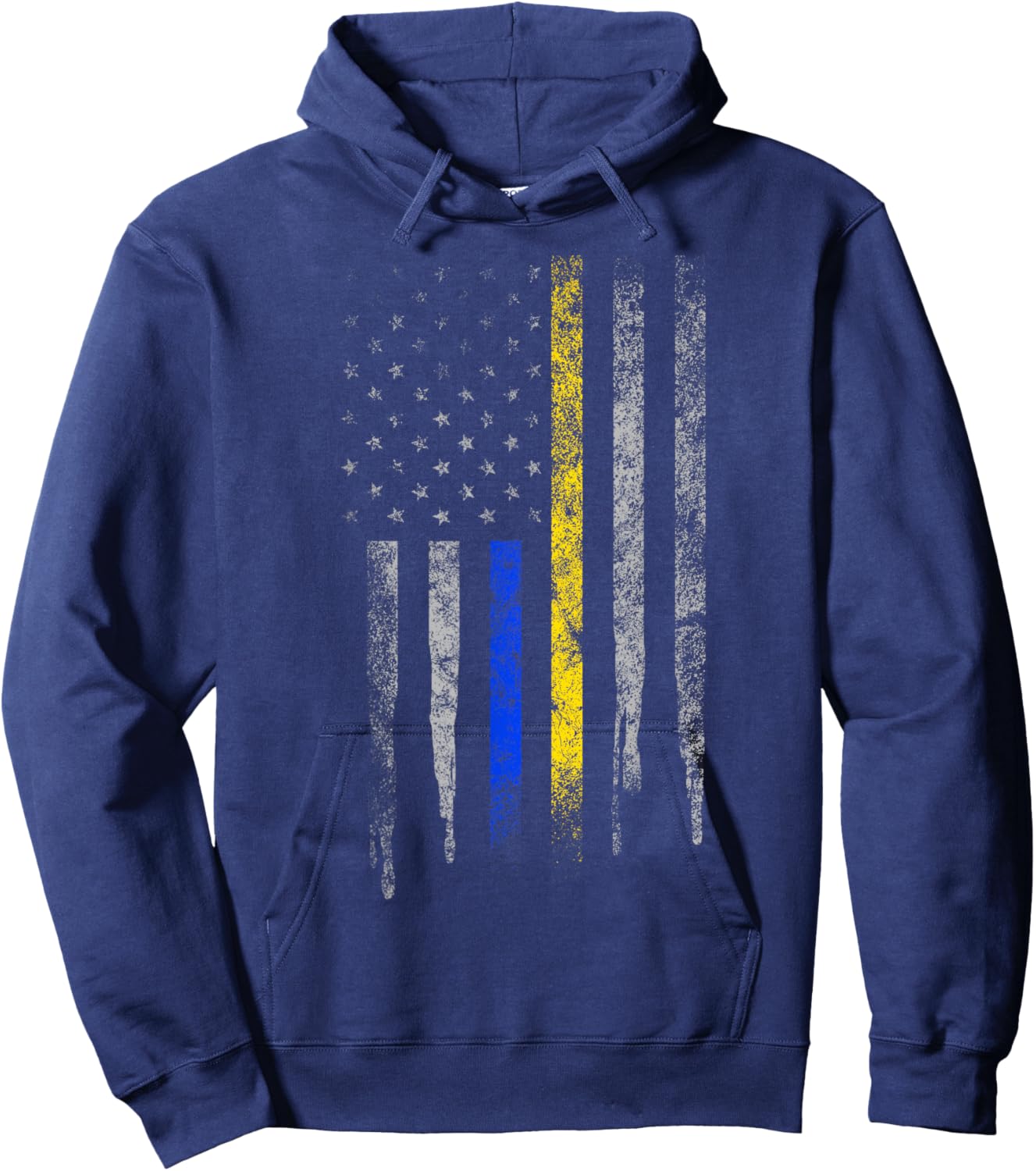 Gold Blue Line 911 Police Dispatcher First Responder Hoodie - Hoodie | Navy