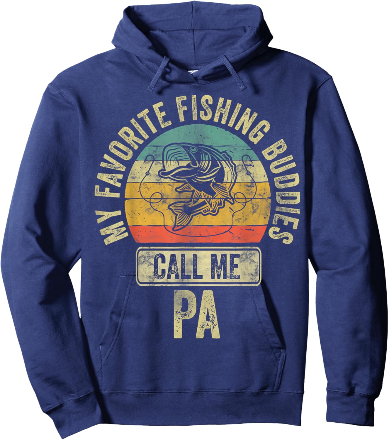 My Favorite Fishing Buddies Call Me Pa Shirt Fisherman Hoodie - Hoodie | Navy