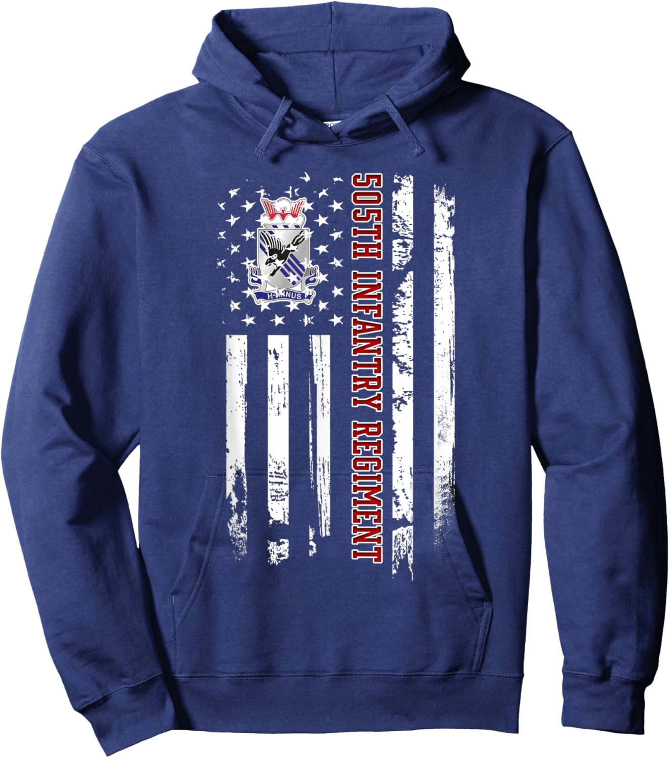 505th Infantry Regiment Veteran USA Flag Veterans Day Xmas Hoodie - Hoodie | Navy