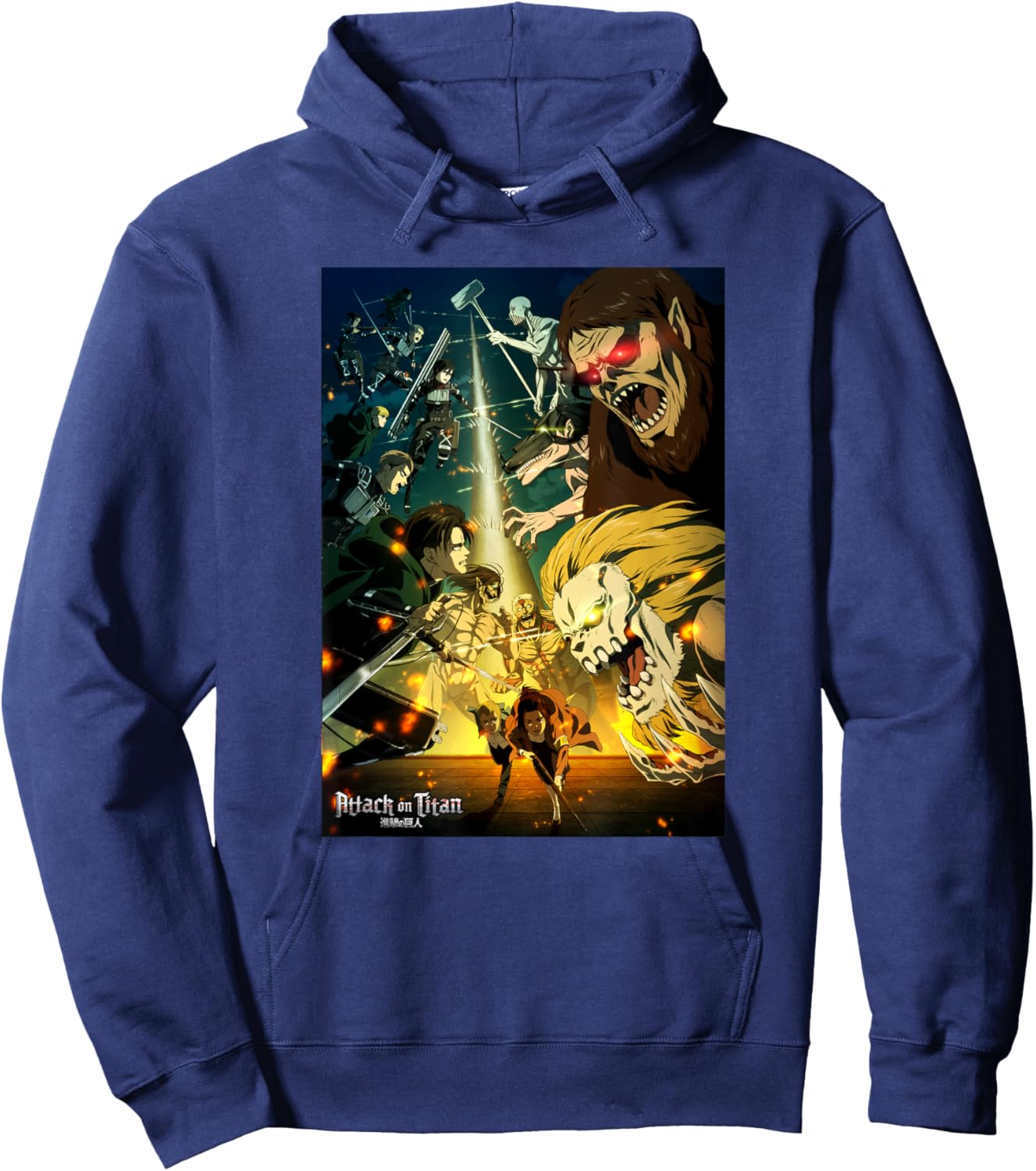 Attack on Titan Season 4 Final Season Poster Anime Hoodie - Hoodie | Navy