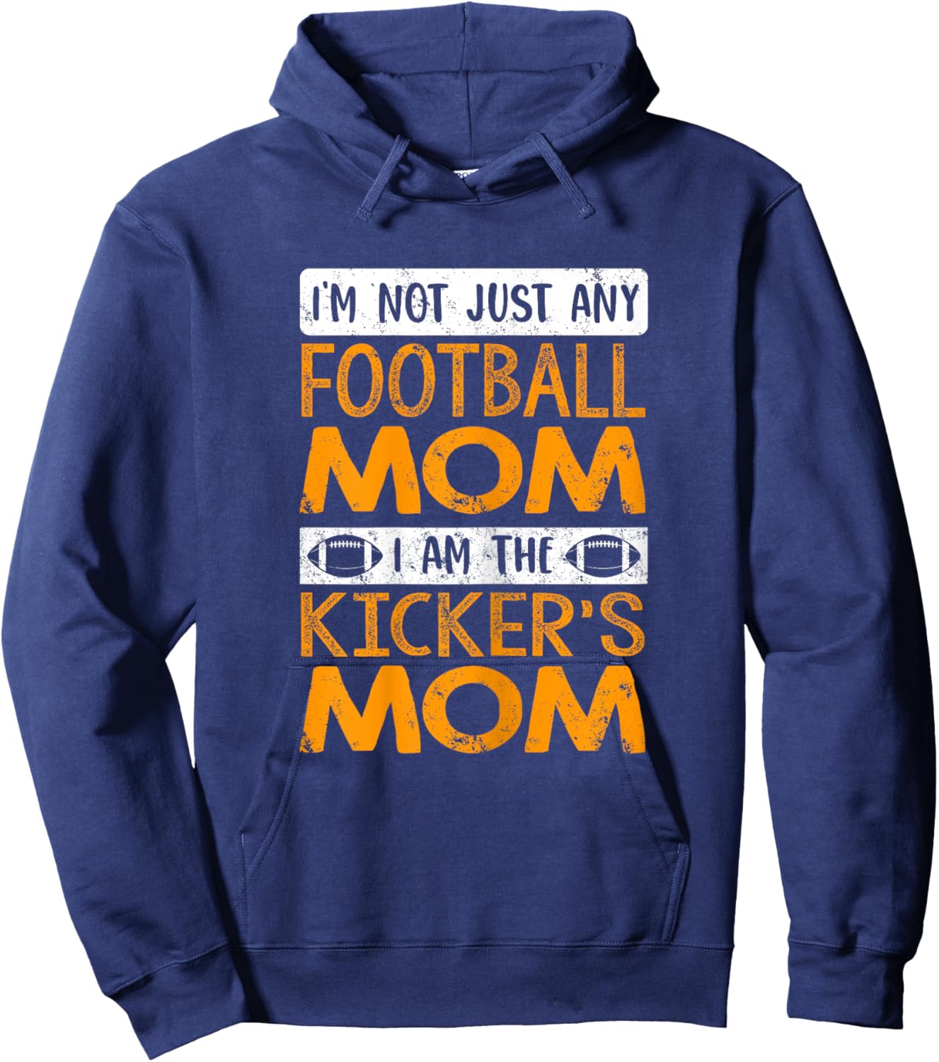 Funny Football Lover Graphic Mom Football Kicker Hoodie - Hoodie | Navy