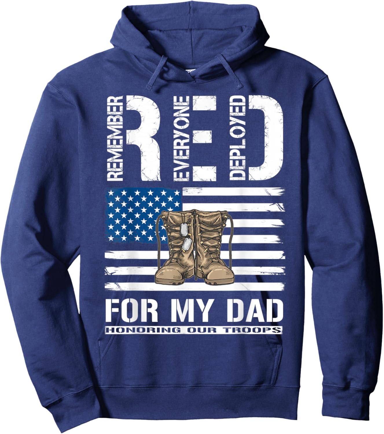 RED Friday For My Dad Military Veteran Deployed Hoodie - Hoodie | Navy
