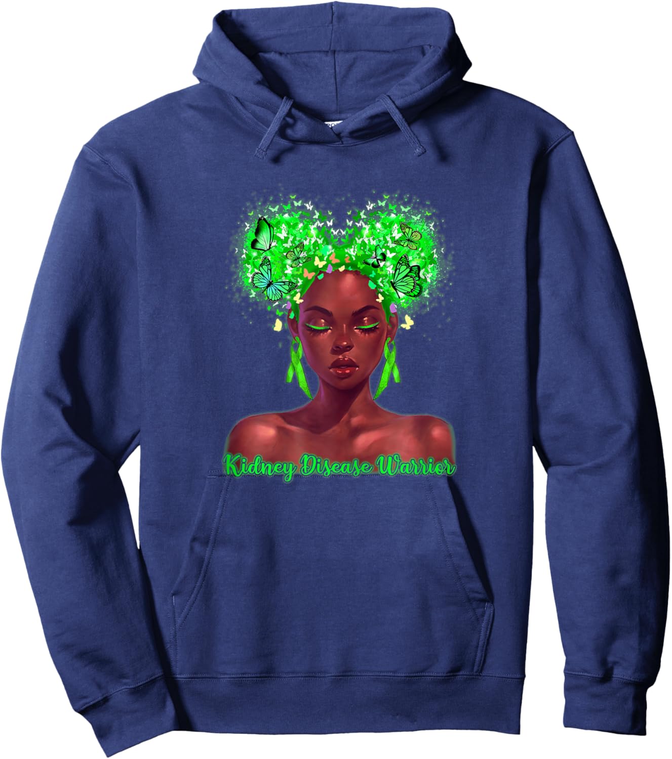 Kidney Disease Warrior Melanin Awareness Hoodie - Hoodie | Navy