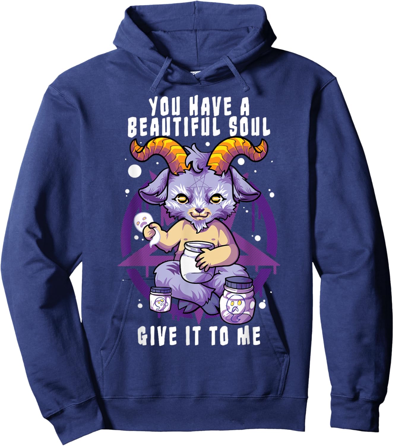 You Have a Beautiful Soul Satanic Baphomet Halloween Costume Hoodie - Hoodie | Navy