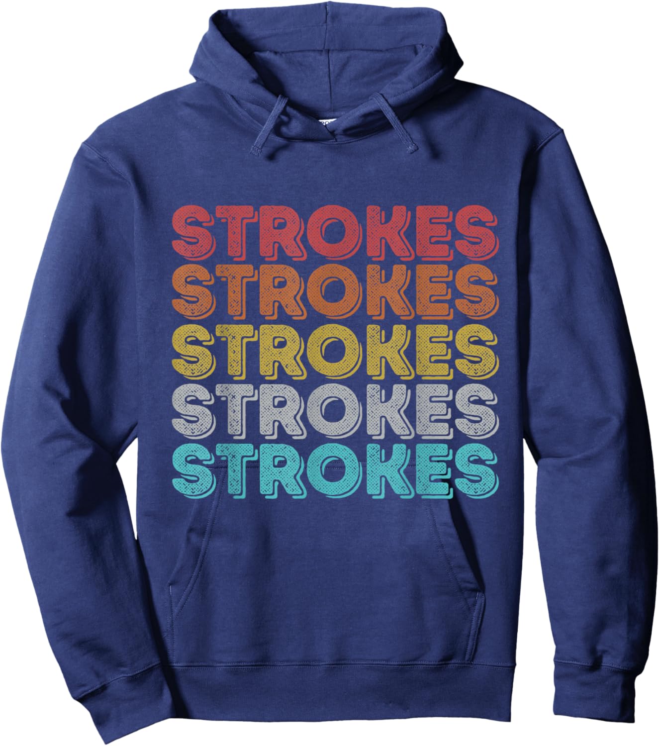 Vintage Retro Strokes , Black Hoodie - Hoodie | Navy