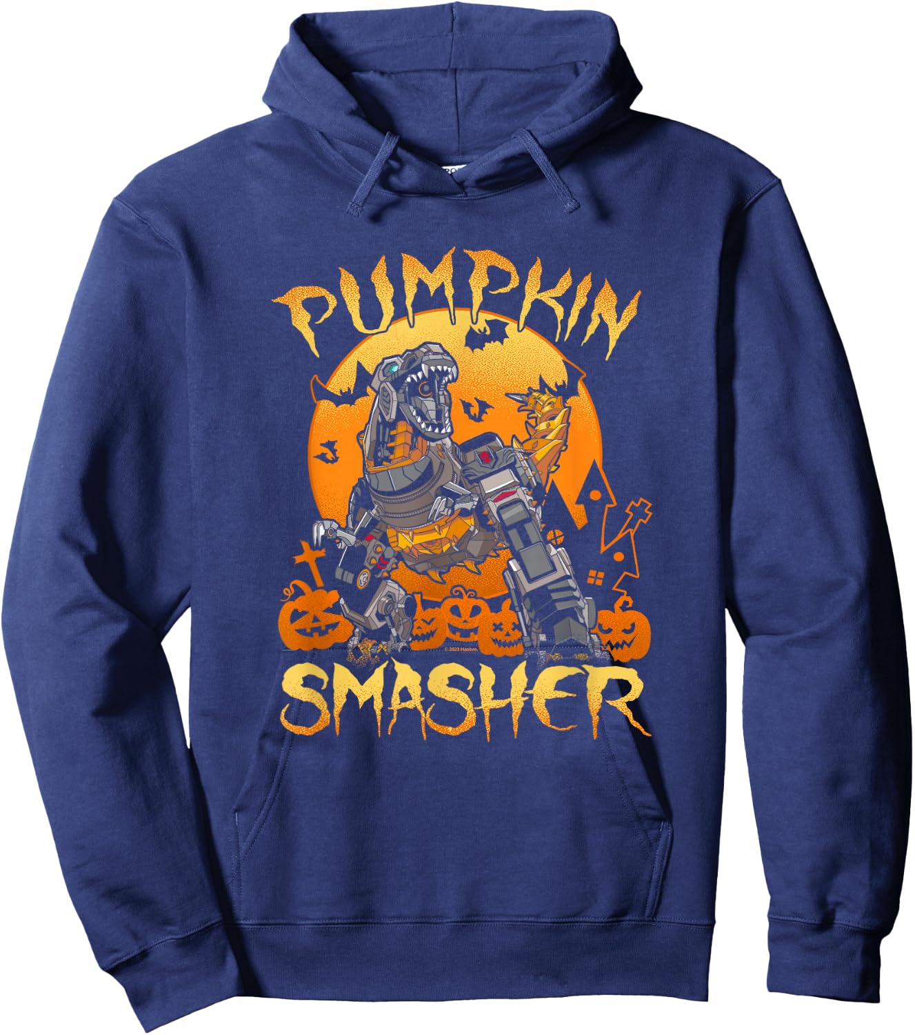 Transformers Evergreen Halloween Grimlock Pumpkin Smasher Hoodie - Hoodie | Navy