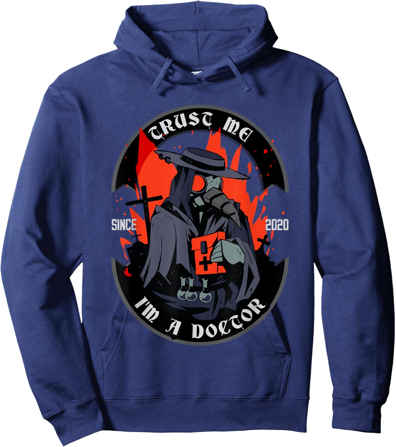 TRUST ME I'M A DOCTOR - Gothic Plague Doctor Hoodie - Hoodie | Navy