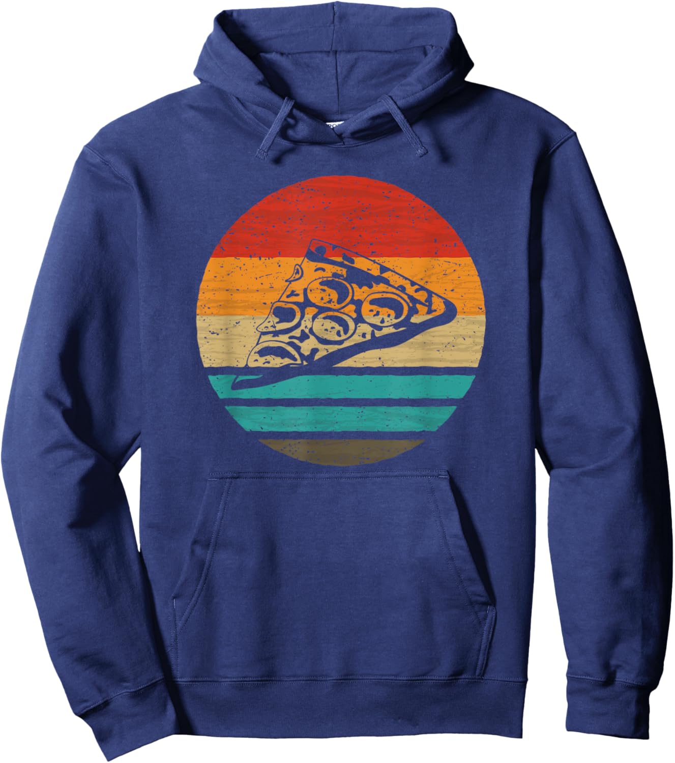 Pizza Slice Retro Style Vintage Hoodie - Hoodie | Navy
