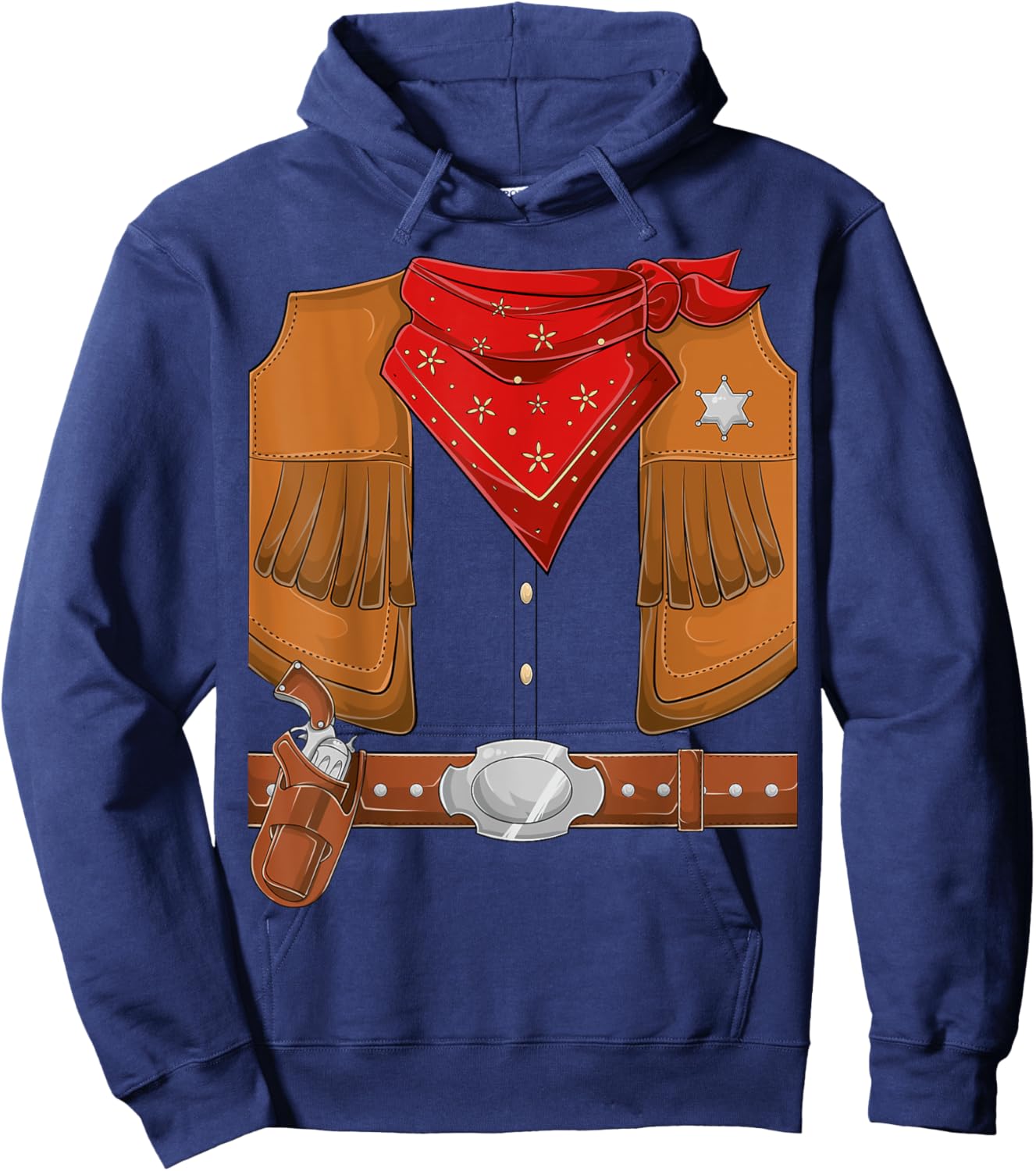Cowboy Halloween Costume Men Women Kids Cowboy Sherif Hoodie - Hoodie | Navy