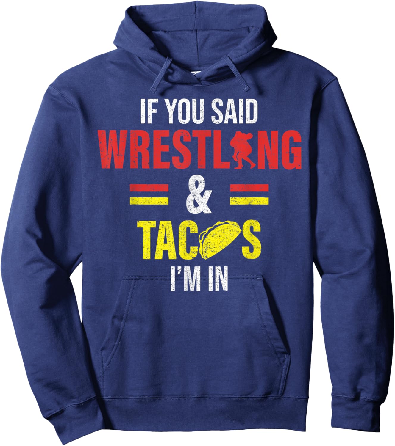 Funny Wrestling and Tacco Hoodie - Hoodie | Navy