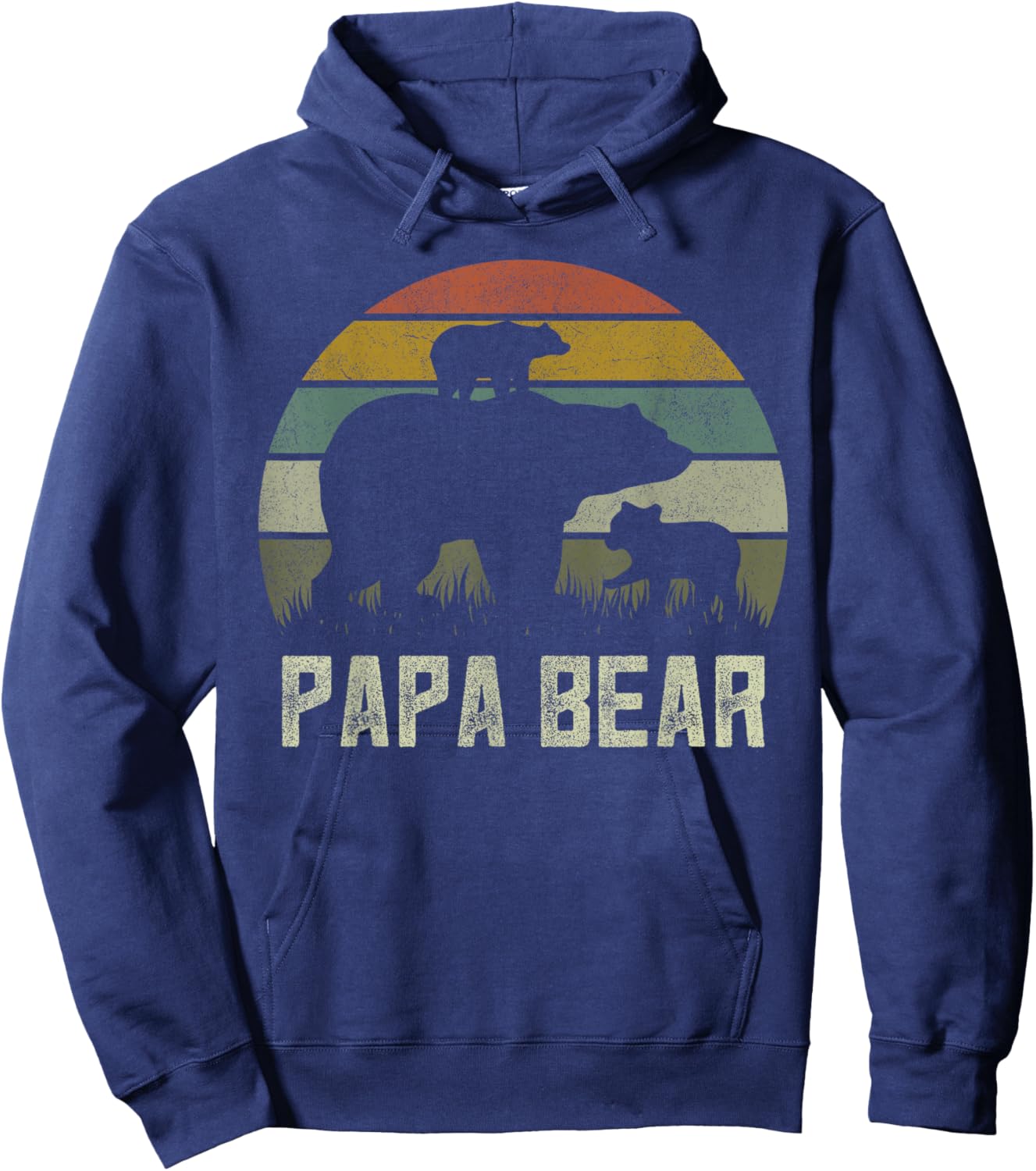 Funny Papa Bear Shirts, Cub 2 Kids Fathers Day Grandpa Hoodie - Hoodie | Navy
