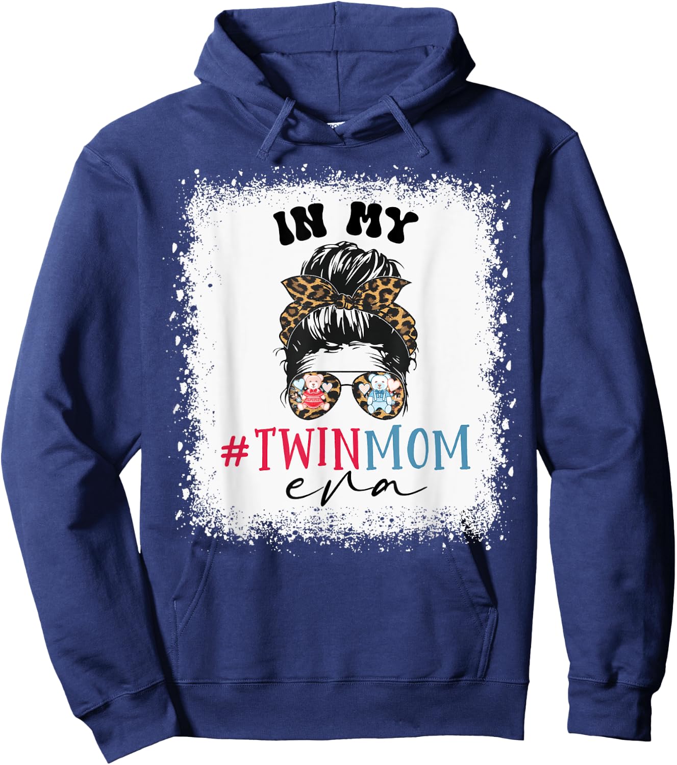 In My Twin Mom Era Mama Mothers Pregnancy Announcement Hoodie - Hoodie | Navy