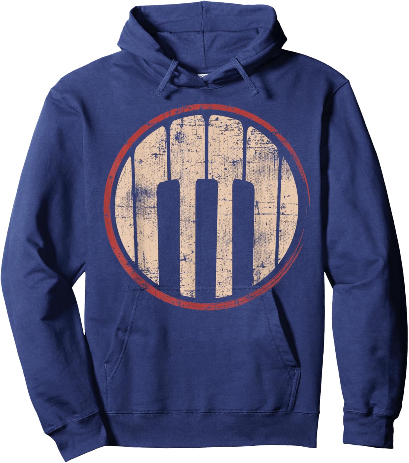 Retro Jazz Pianist Vintage Piano Hoodie - Hoodie | Navy