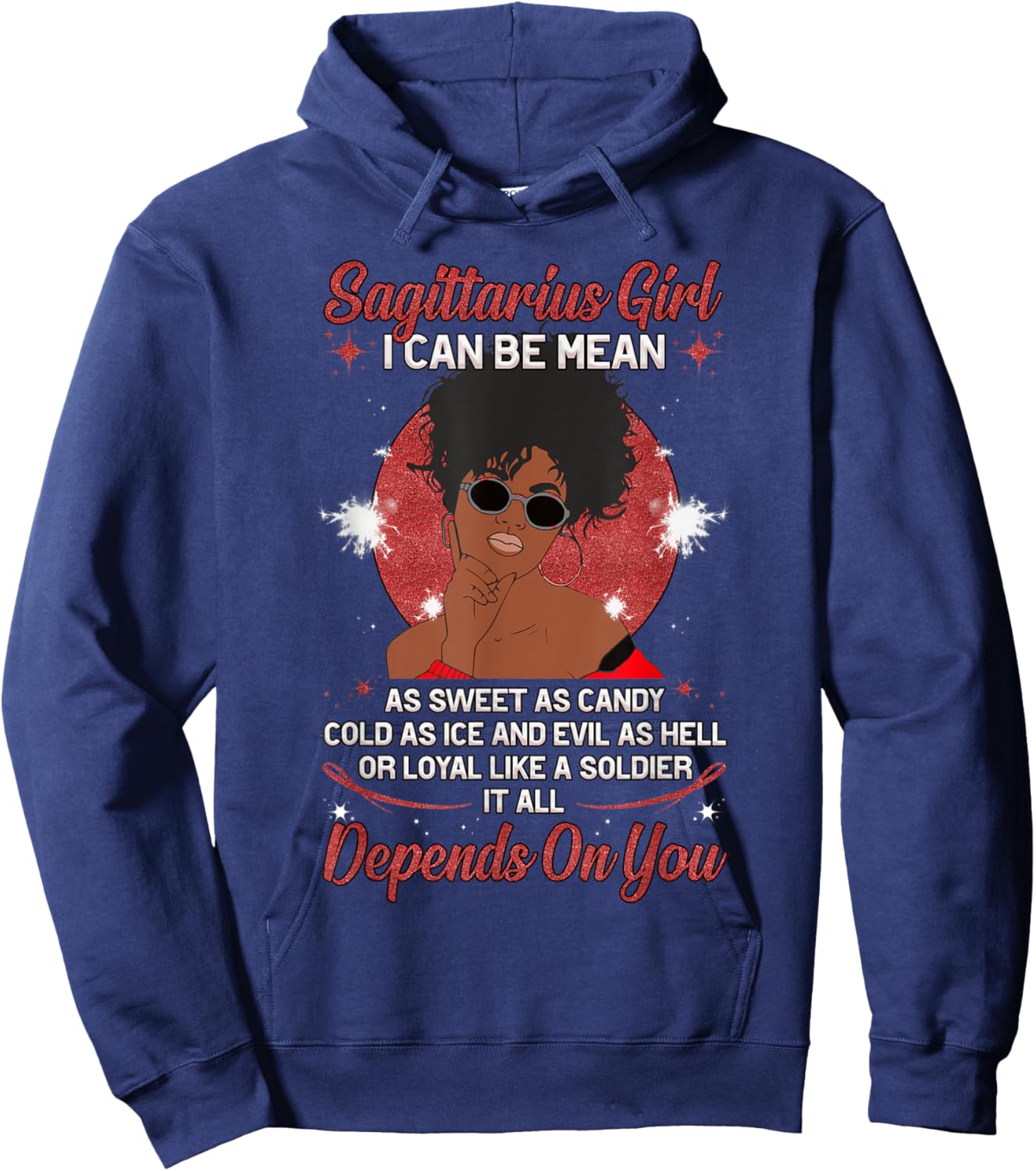 Black Pride Melanin Sagittarius I can Be Mean Hoodie - Hoodie | Navy