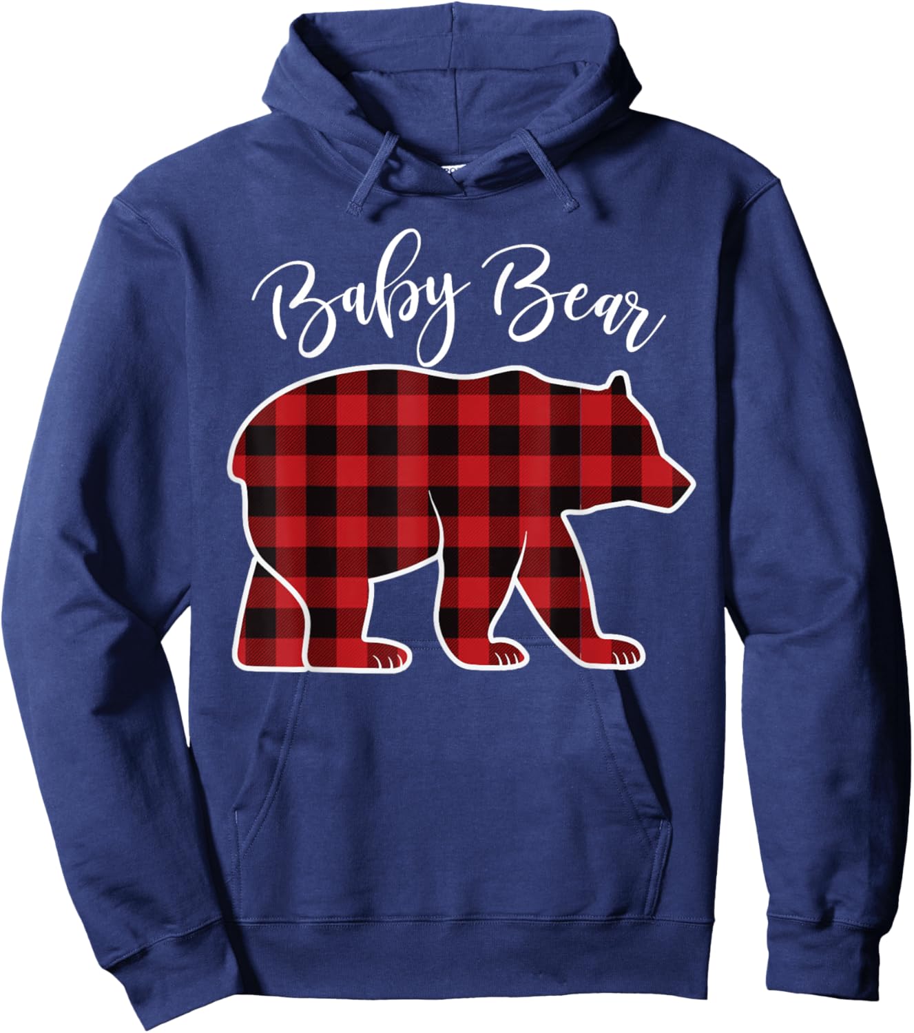 Baby Bear Pajama Red Buffalo Xmas Funny Family Christmas Hoodie - Hoodie | Navy