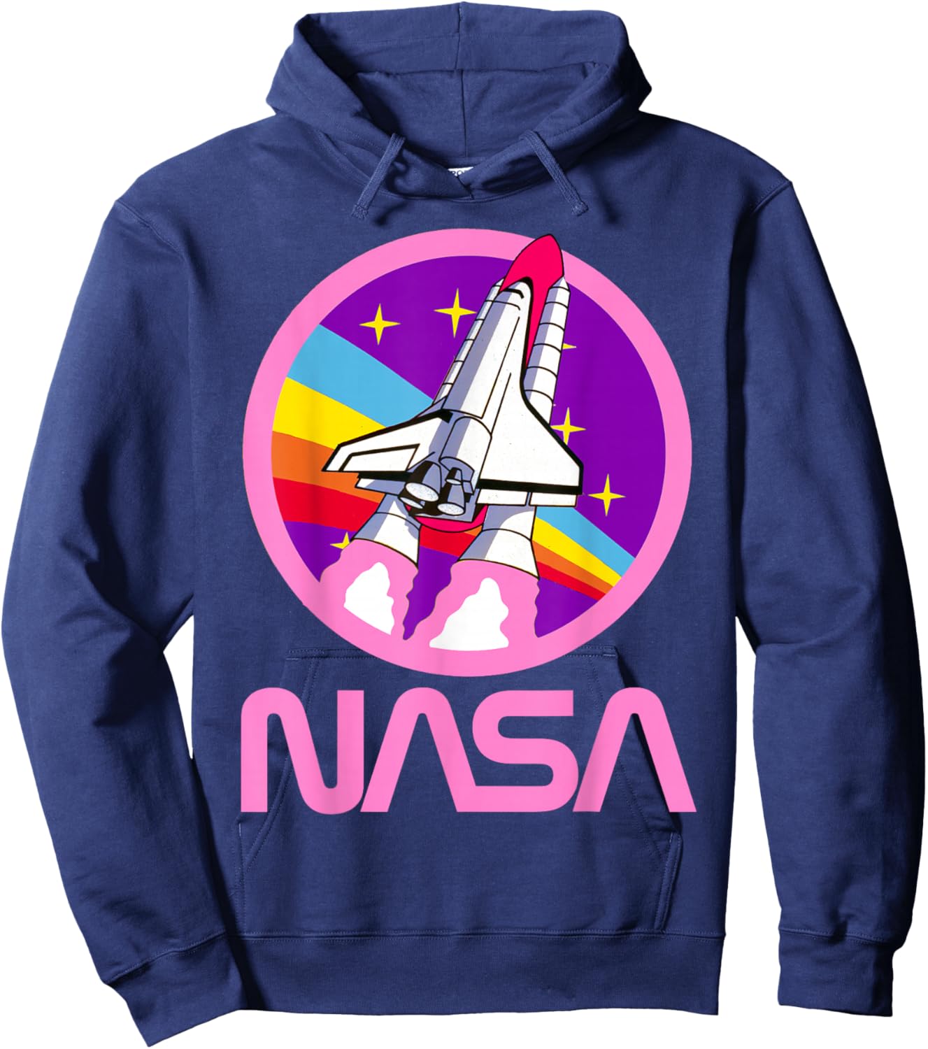 Nerdy NASA Rainbow Rocket Launch Girls Science Teacher Hoodie - Hoodie | Navy