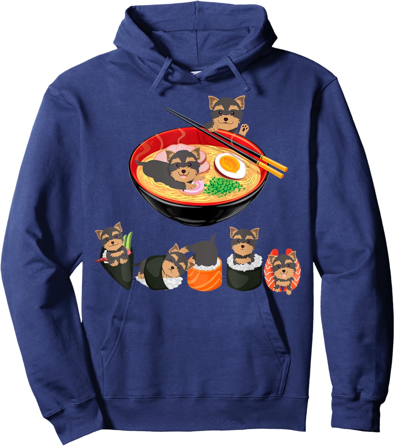 Ramen Yorkie Noodle Cute Yorkie Lover Gifts Men Hoodie - Hoodie | Navy