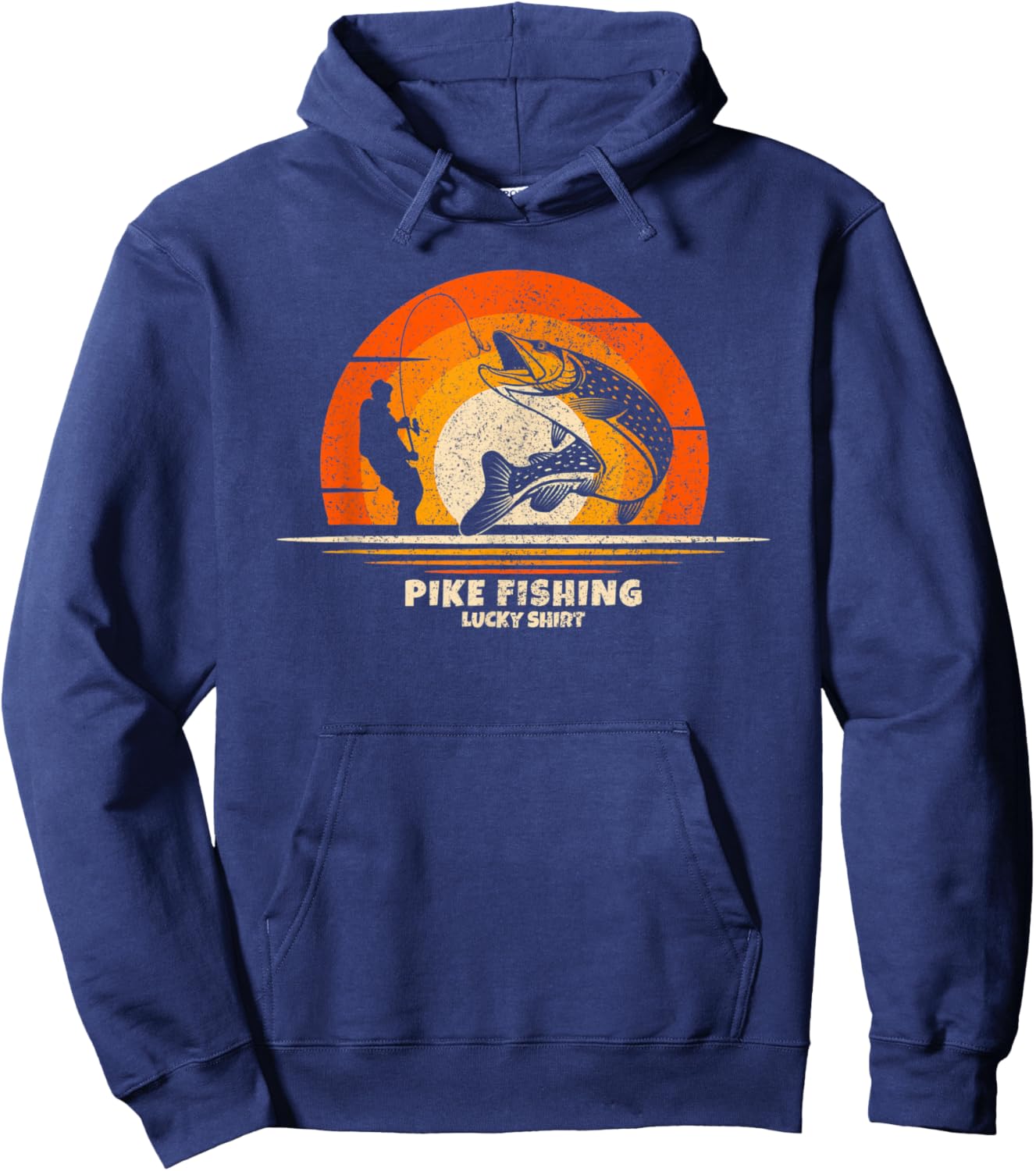 Pike Fisherman Lucky Charm Pike Fishing Hoodie - Hoodie | Navy