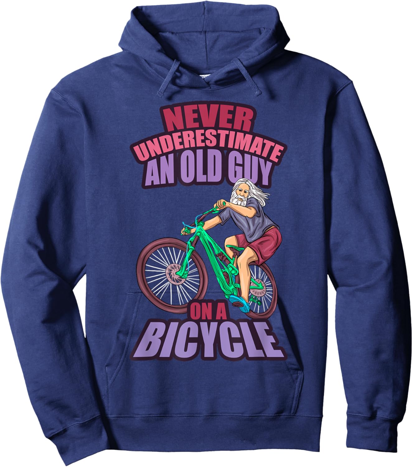 Bicycle Grandparents Cyclist Grandma Funny Pension Hoodie - Hoodie | Navy