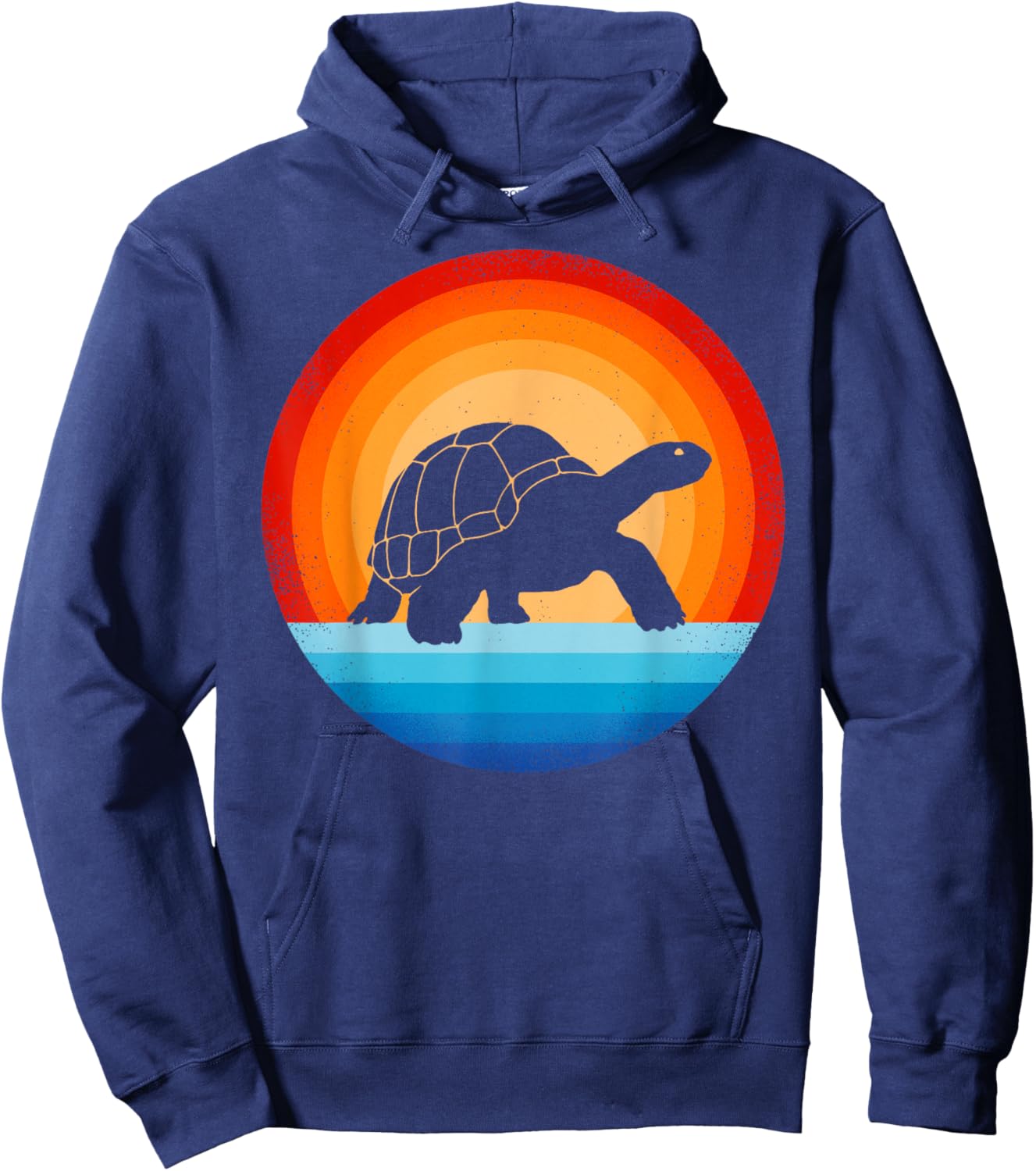 Tortoise Retro Vintage 60s 70s Sunset Turtle Reptile Animal Hoodie - Hoodie | Navy