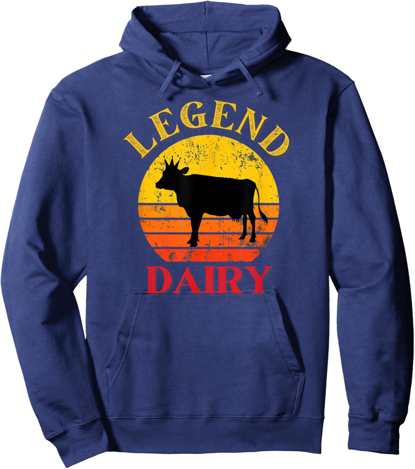 Legend Dairy Cow A Legend on the Farm Hoodie - Hoodie | Navy