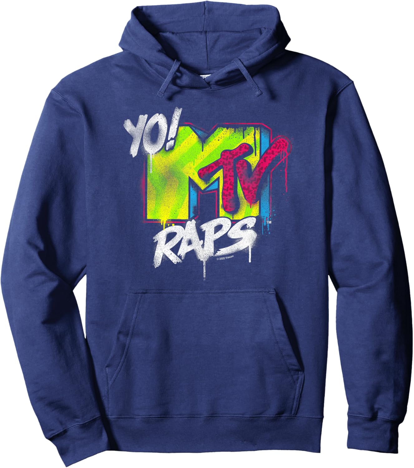 MTV Yo! MTV Raps Vintage Spray Can Logo Hoodie - Hoodie | Navy