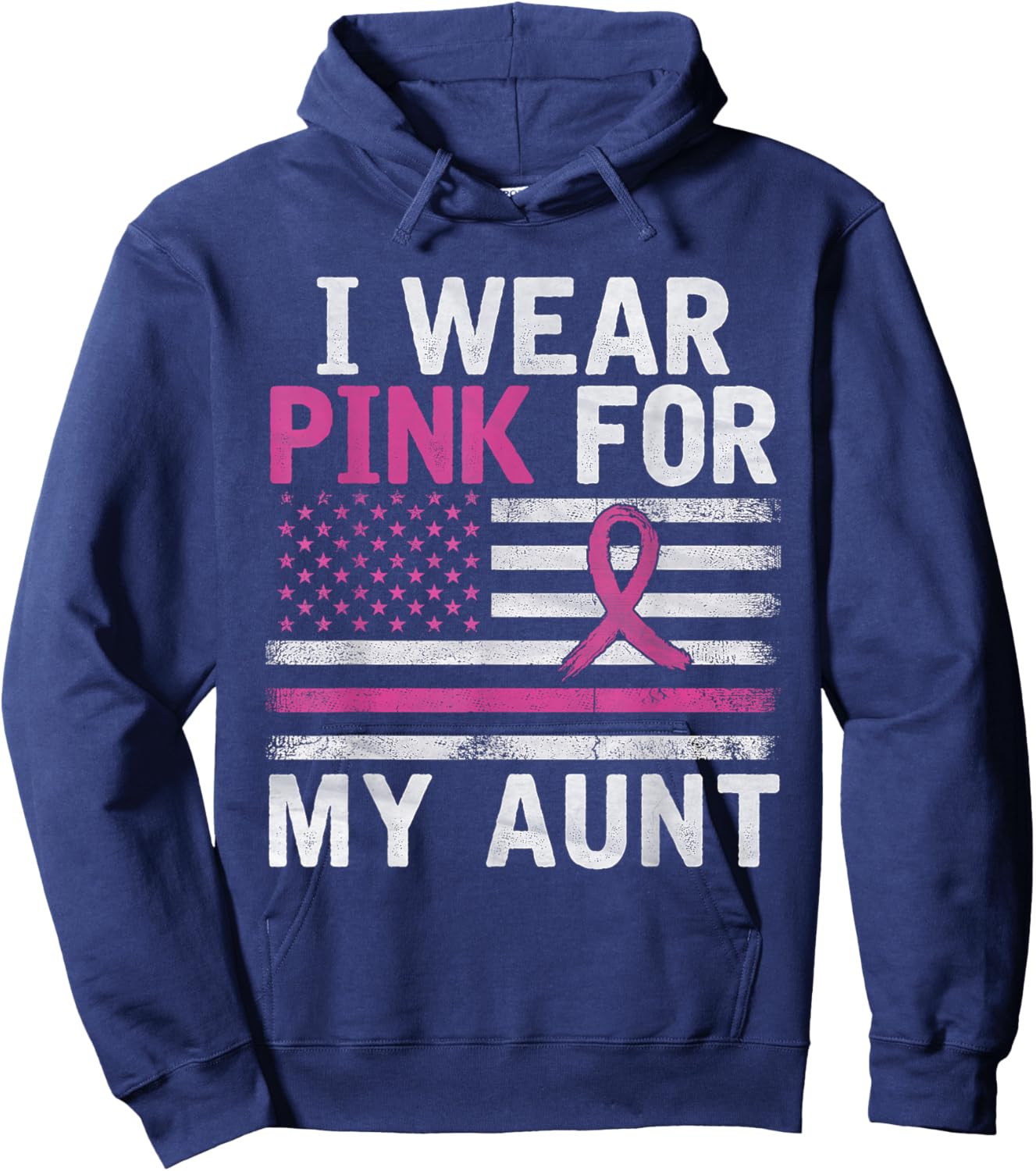 Breast Cancer Awareness Month Cute I Wear Pink For My Aunt Hoodie - Hoodie | Navy