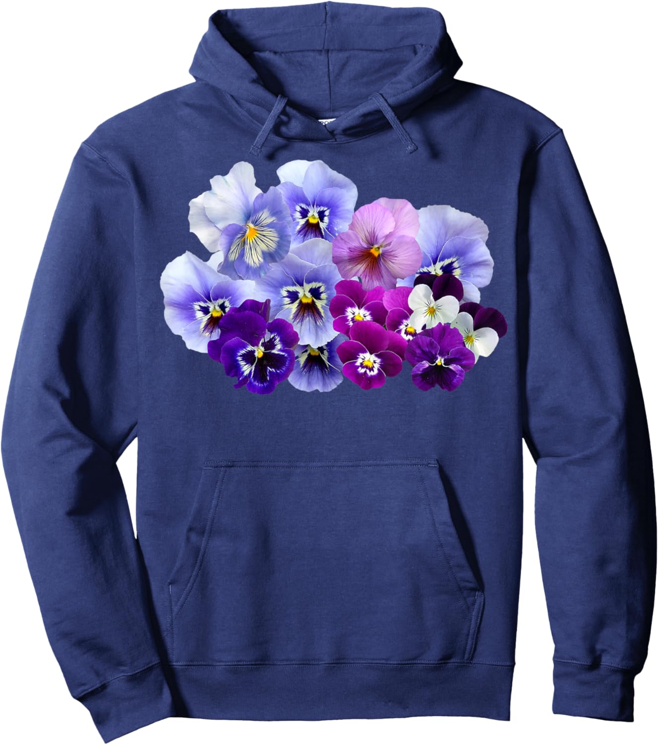 Purple and Blue Pansies Flower Gardening Pansy Lover Design Hoodie - Hoodie | Navy