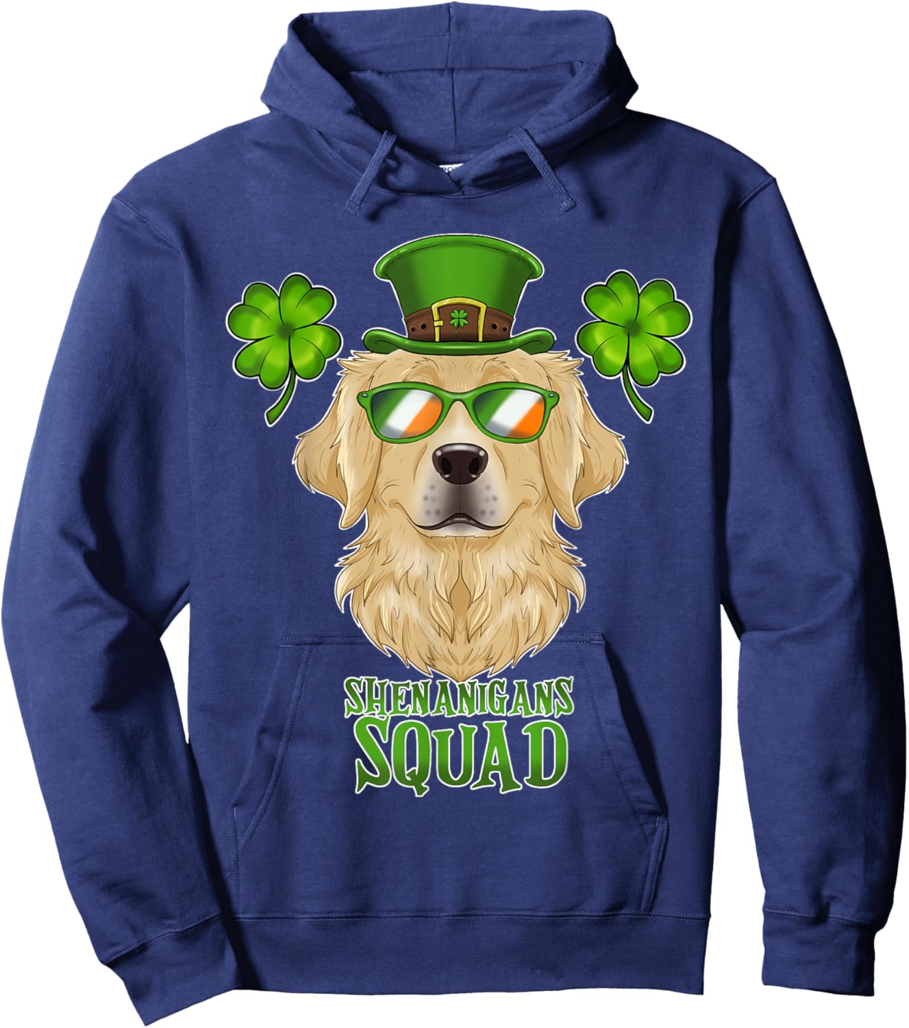 Shenanigans Squad I St Patricks Day Golden Retriever Hoodie - Hoodie | Navy