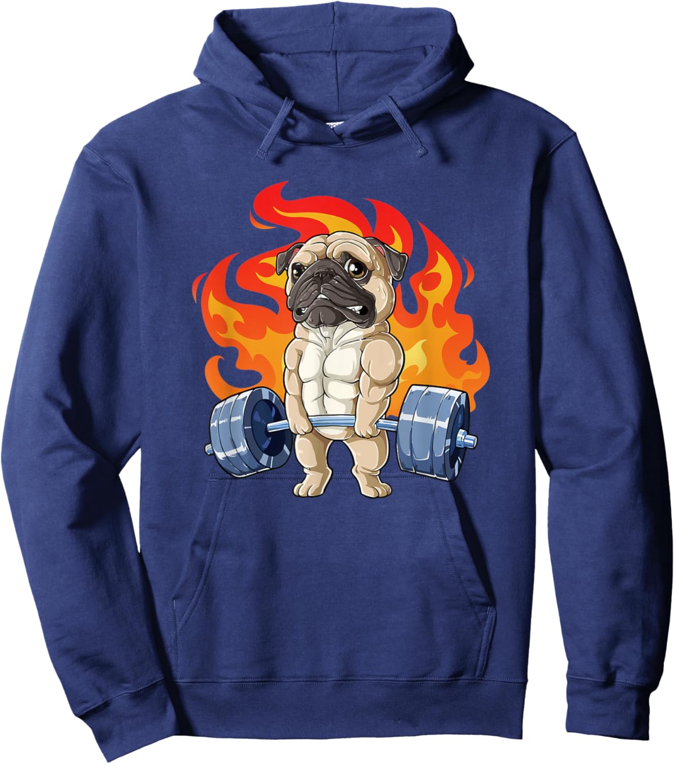 Pug Weightlifting Funny Deadlift Men Fitness Gym Workout Hoodie - Hoodie | Navy