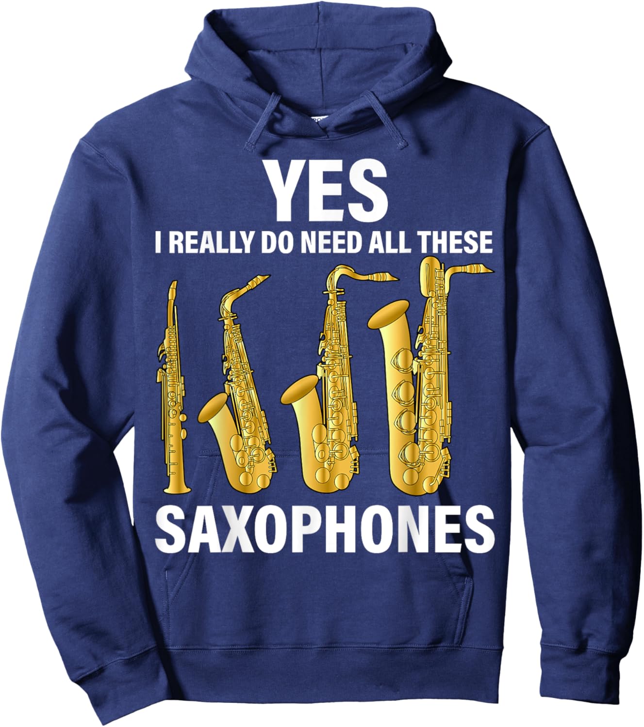 Saxophone Player Music Instrument Jazz Musician Saxophonist Hoodie - Hoodie | Navy