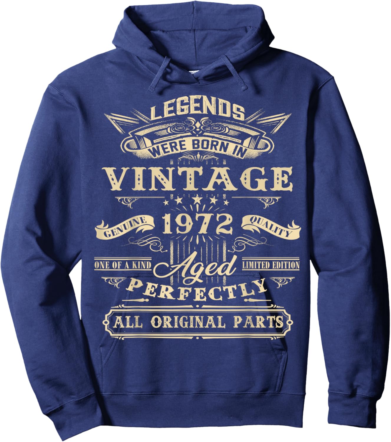 52nd Birthday Vintage For Legends Born 1972 52 Yrs Old Hoodie - Hoodie | Navy