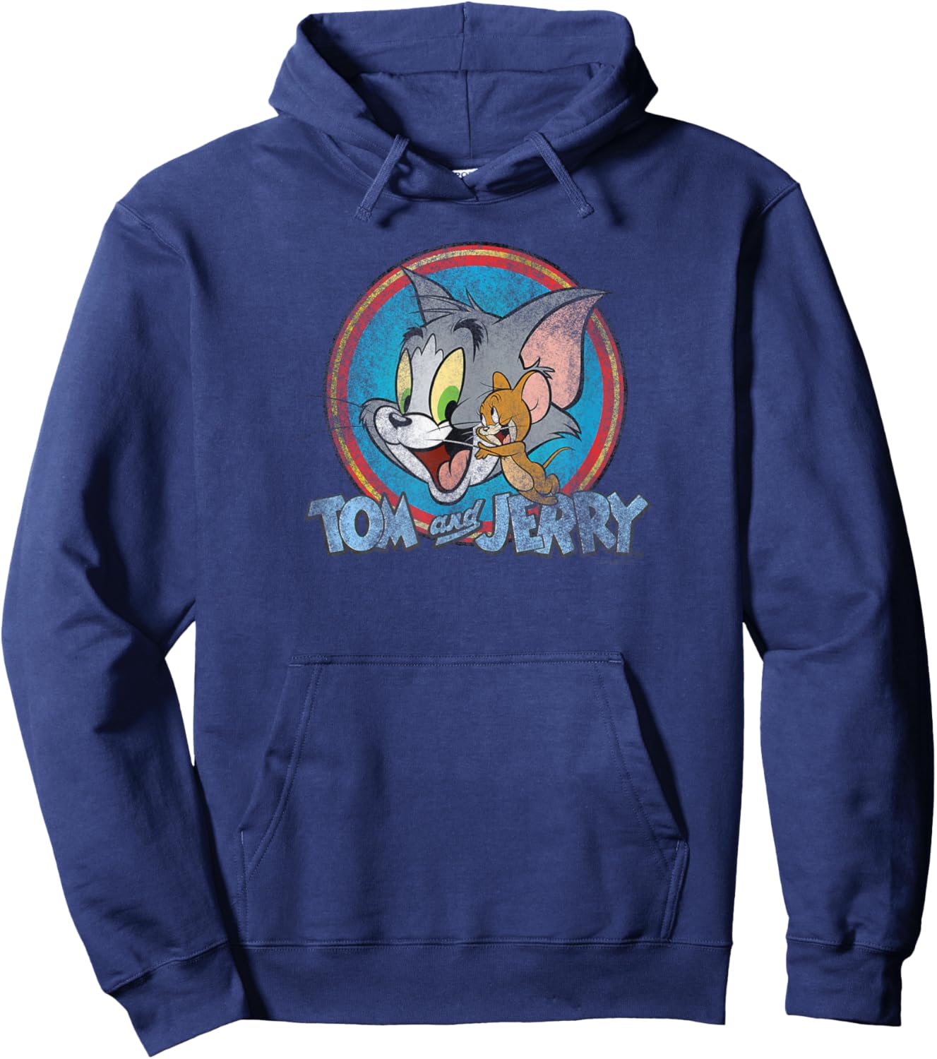 Tom and Jerry Yellow Red Blue Circle Logo Hoodie - Hoodie | Navy