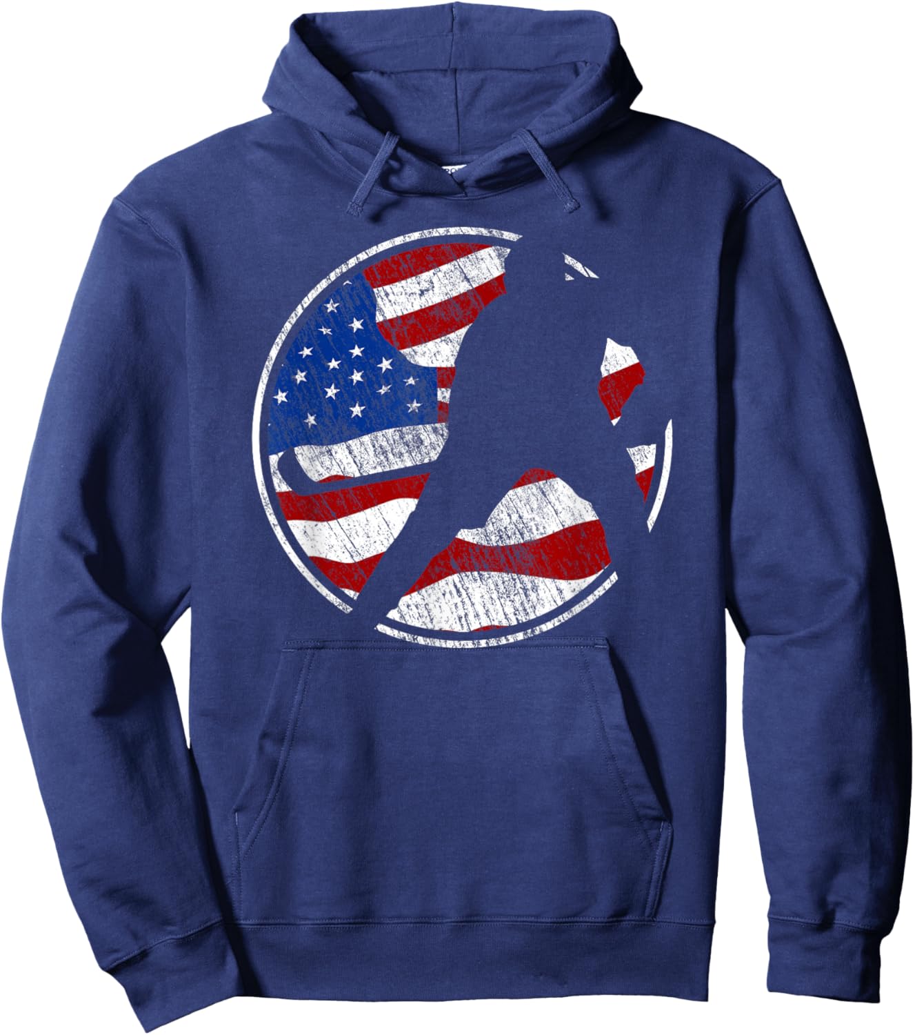 Roller Hockey American Flag - Vintage Roller Hockey Kids Men Hoodie - Hoodie | Navy