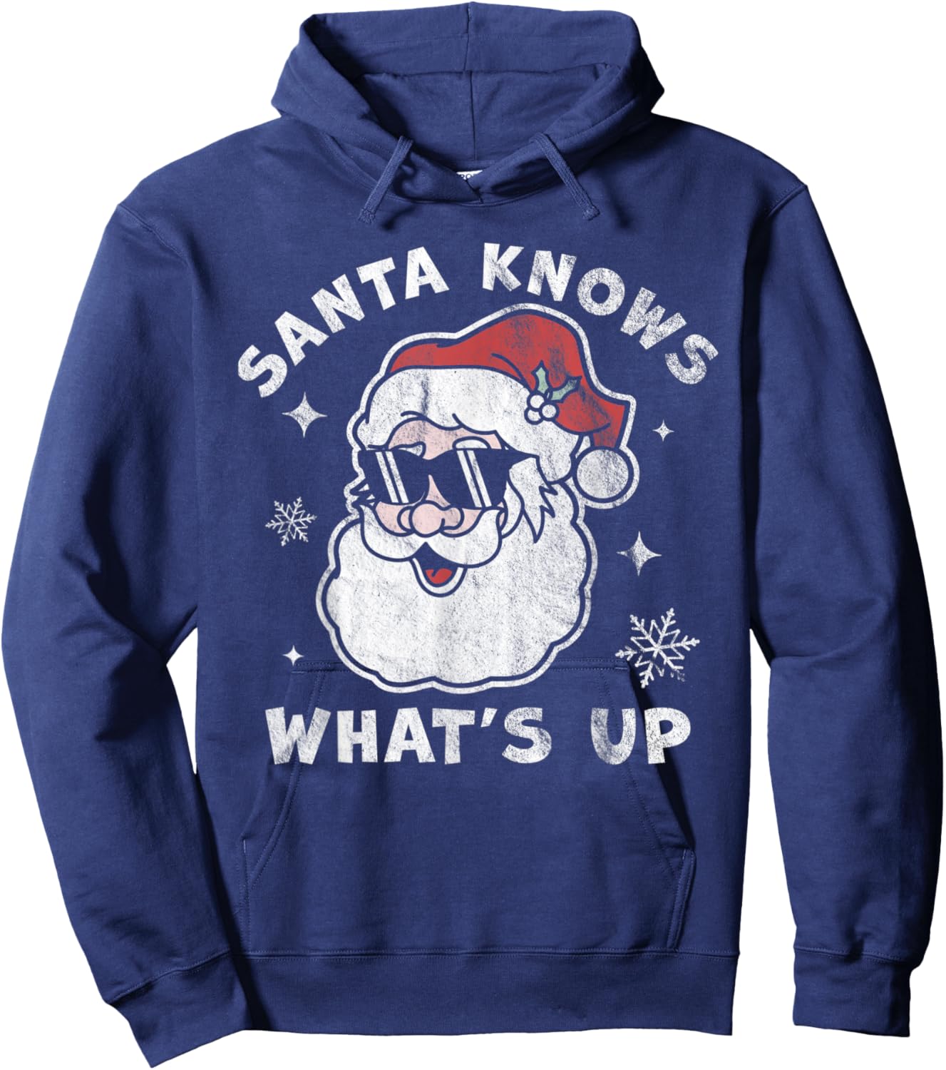 Santa Knows What's Up - Funny Christmas Santa Claus Xmas Hoodie - Hoodie | Navy