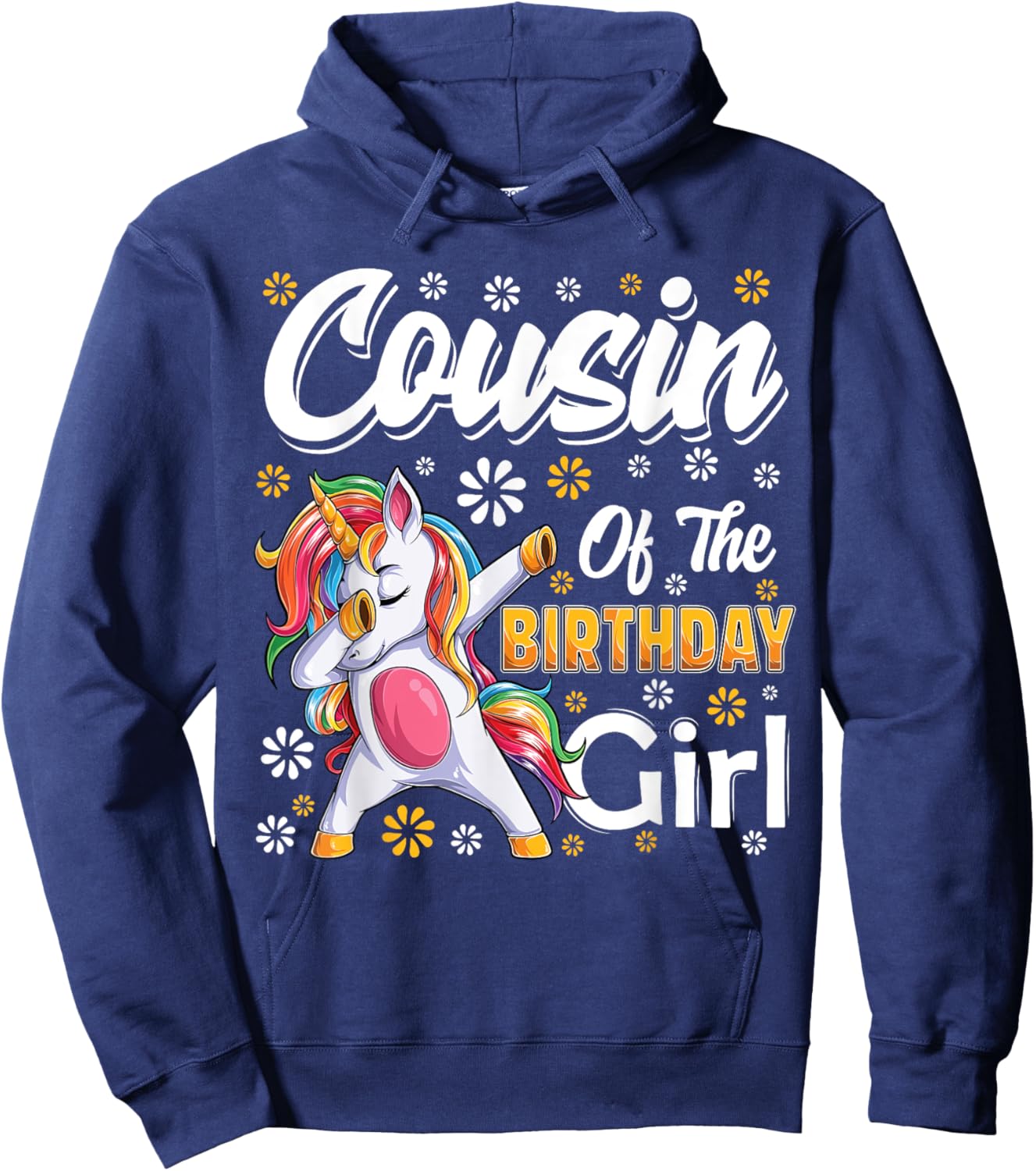 awesome dabbing unicorn birthday Cousin Family Matching Hoodie - Hoodie | Navy