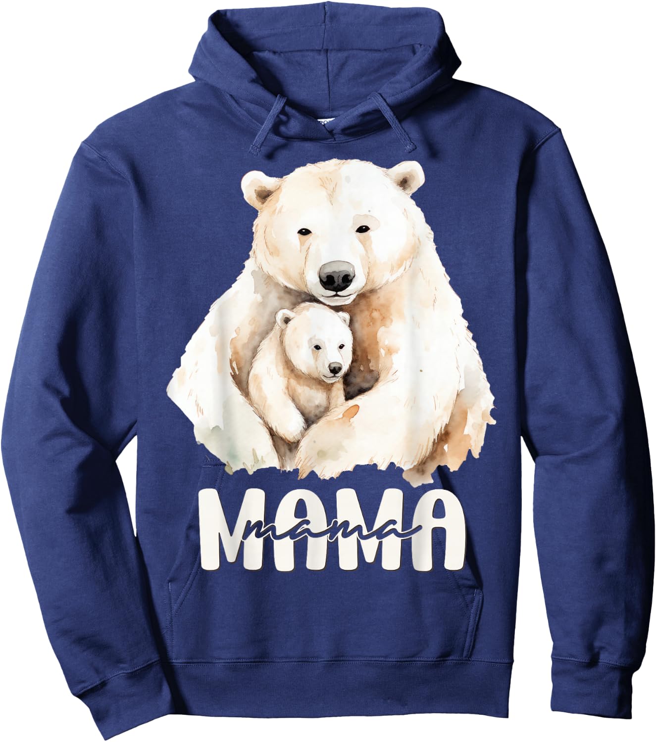 Polar Bear Mama for Mom Mother Mommy Birthday Mothers Day Hoodie - Hoodie | Navy