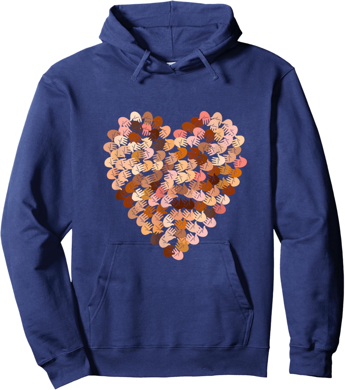 Melanin Hands Heart Valentines Day Black History Month 2022 Hoodie - Hoodie | Navy