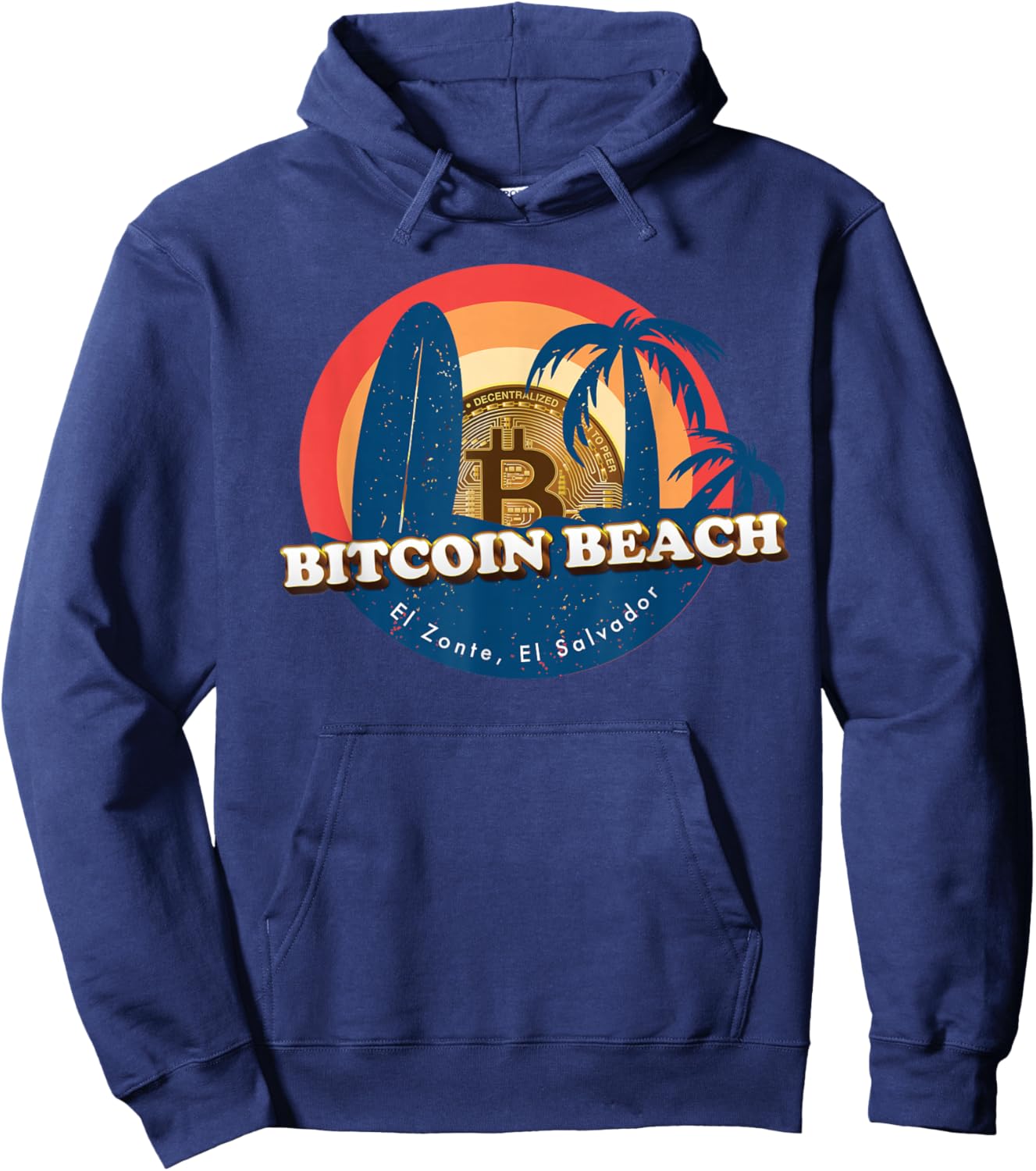Bitcoin Beach, El Zonte, El Salvador Hoodie - Hoodie | Navy