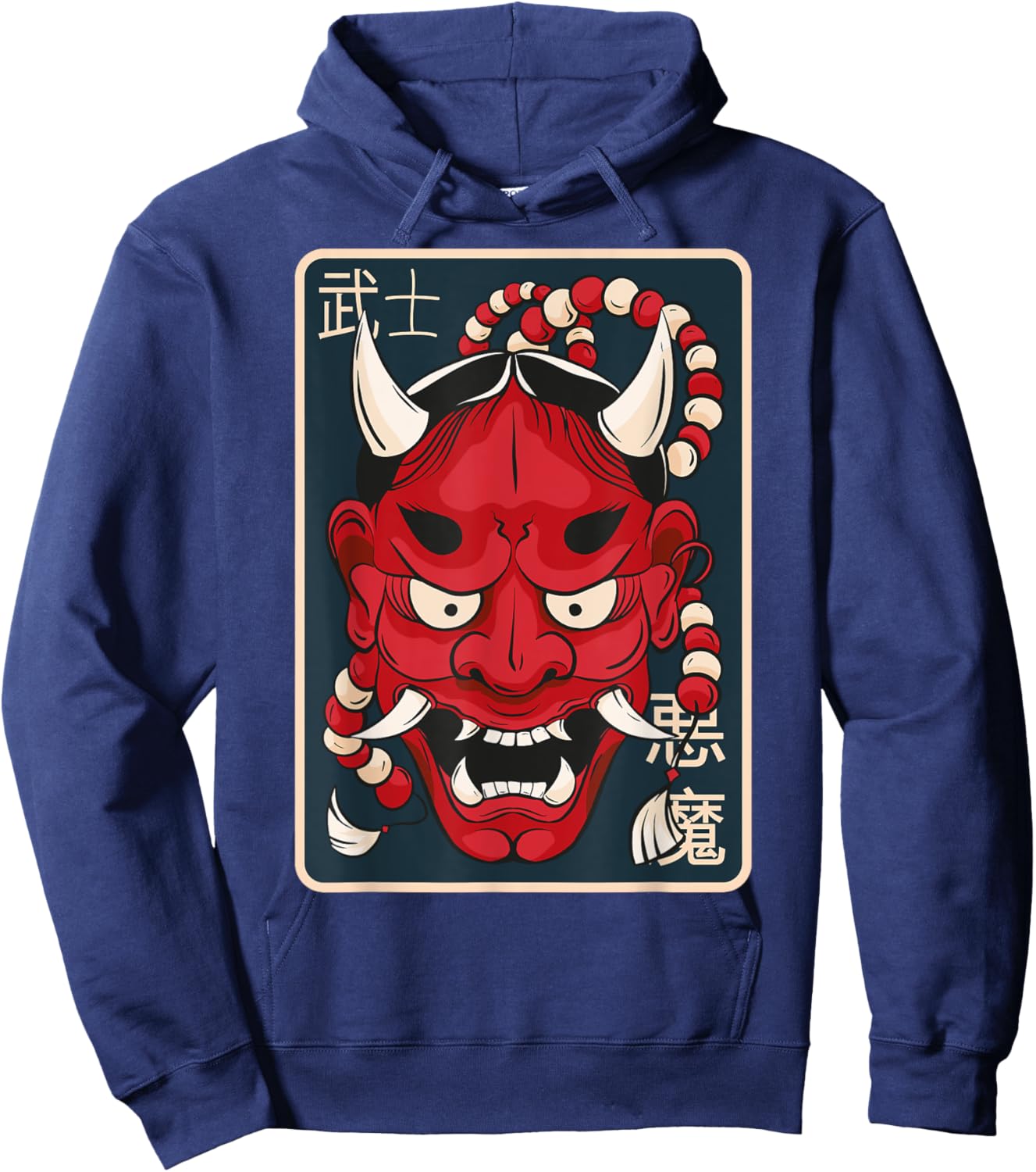 Hannya Mask - Japanese Female Demon Mask - Tokyo Culture Hoodie - Hoodie | Navy