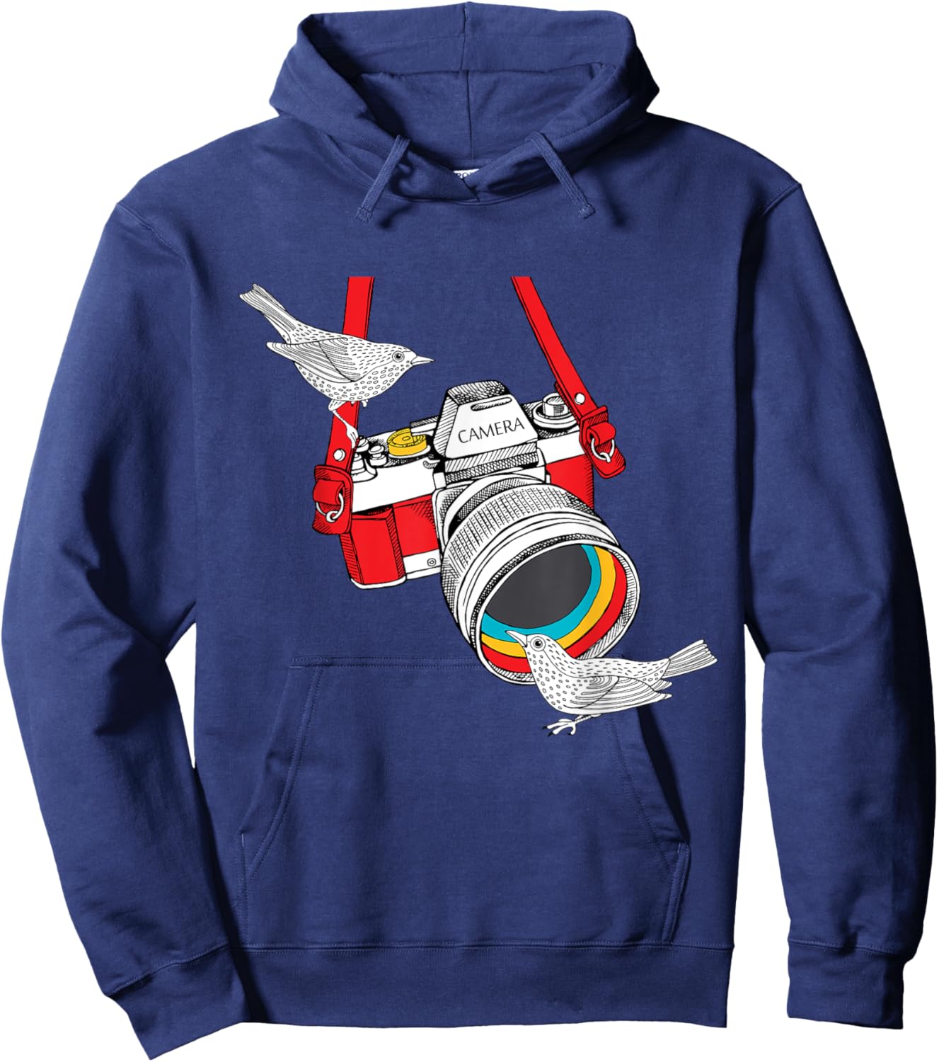 Birdology a Bird on a Vintage Camera for Bird Photographer Hoodie - Hoodie | Navy
